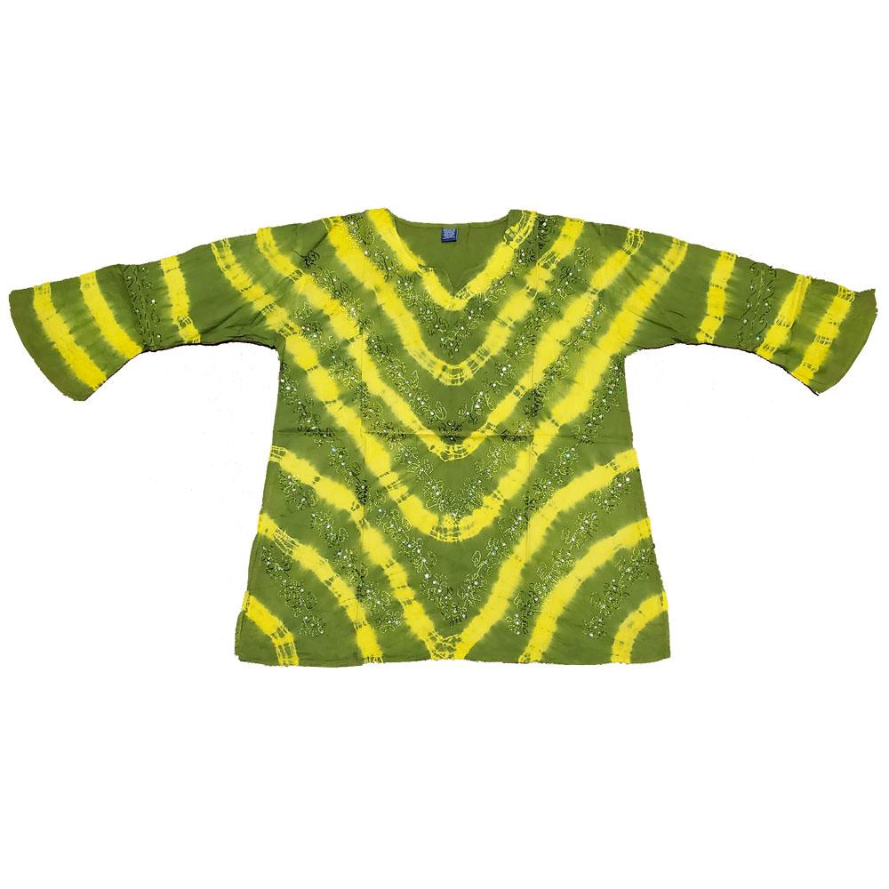 Butterfly Long Sleeve Sequin Tunic Tie Dye Top featuring vibrant colors and elegant sequins, perfect for stylish casual wear.