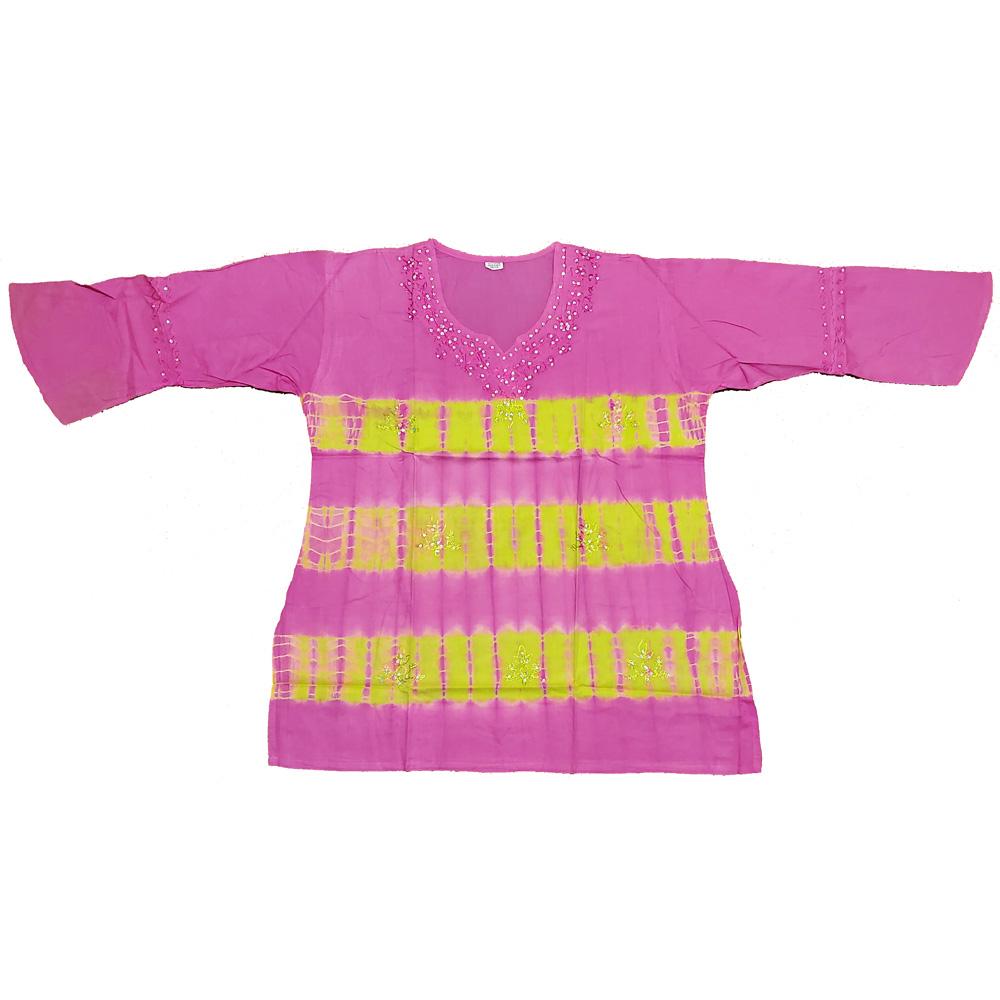 Butterfly Long Sleeve Sequin Tunic Tie Dye Top featuring vibrant colors and elegant sequins, perfect for stylish casual wear.