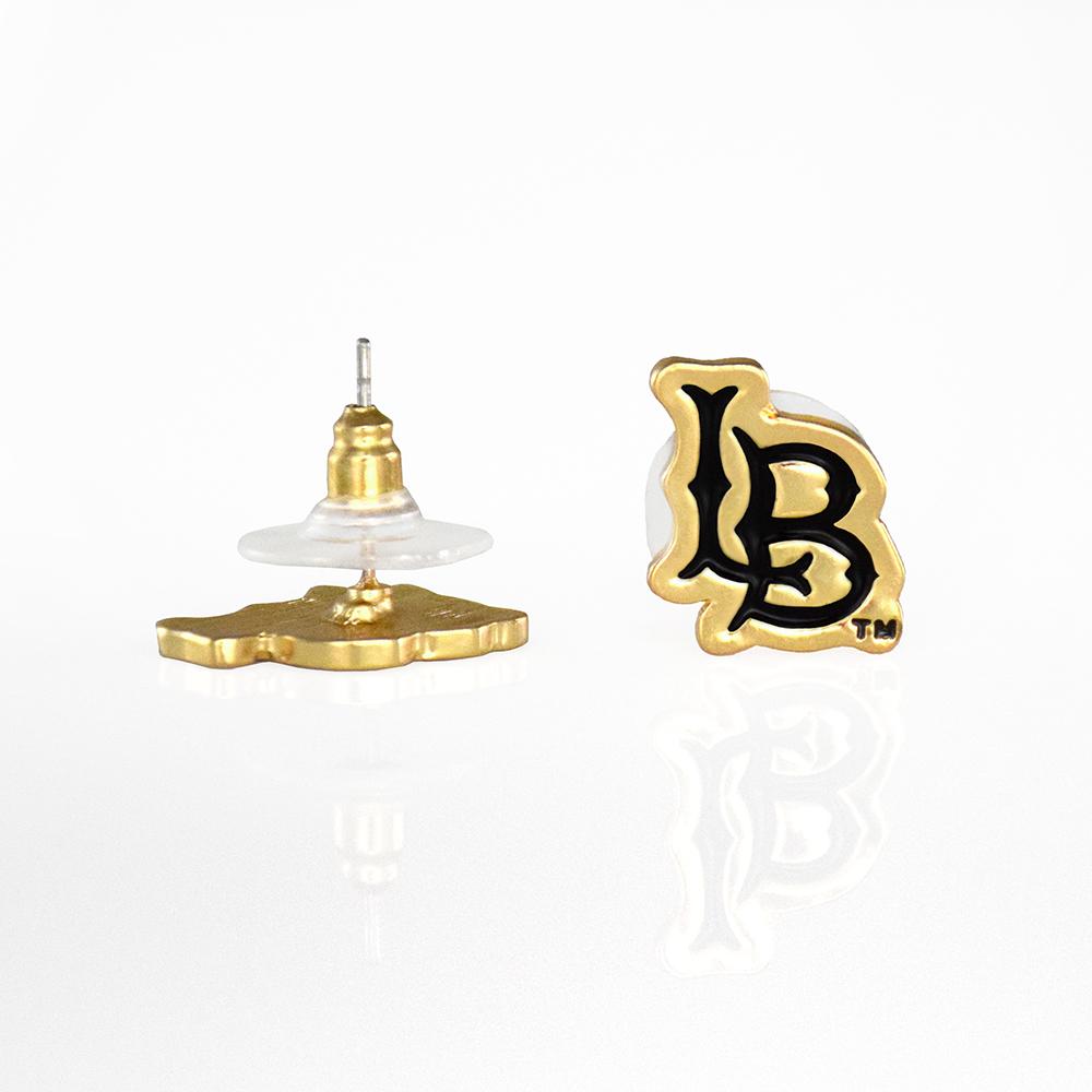 Cal State Long Beach Post Earrings with stainless steel posts, showcasing school spirit in a trendy design.