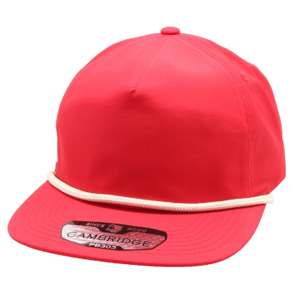 A pack of 6 CAMBRIDGE 5 PANEL ROPE UNSTRUCTURED caps showcasing their stylish design and premium fabric.
