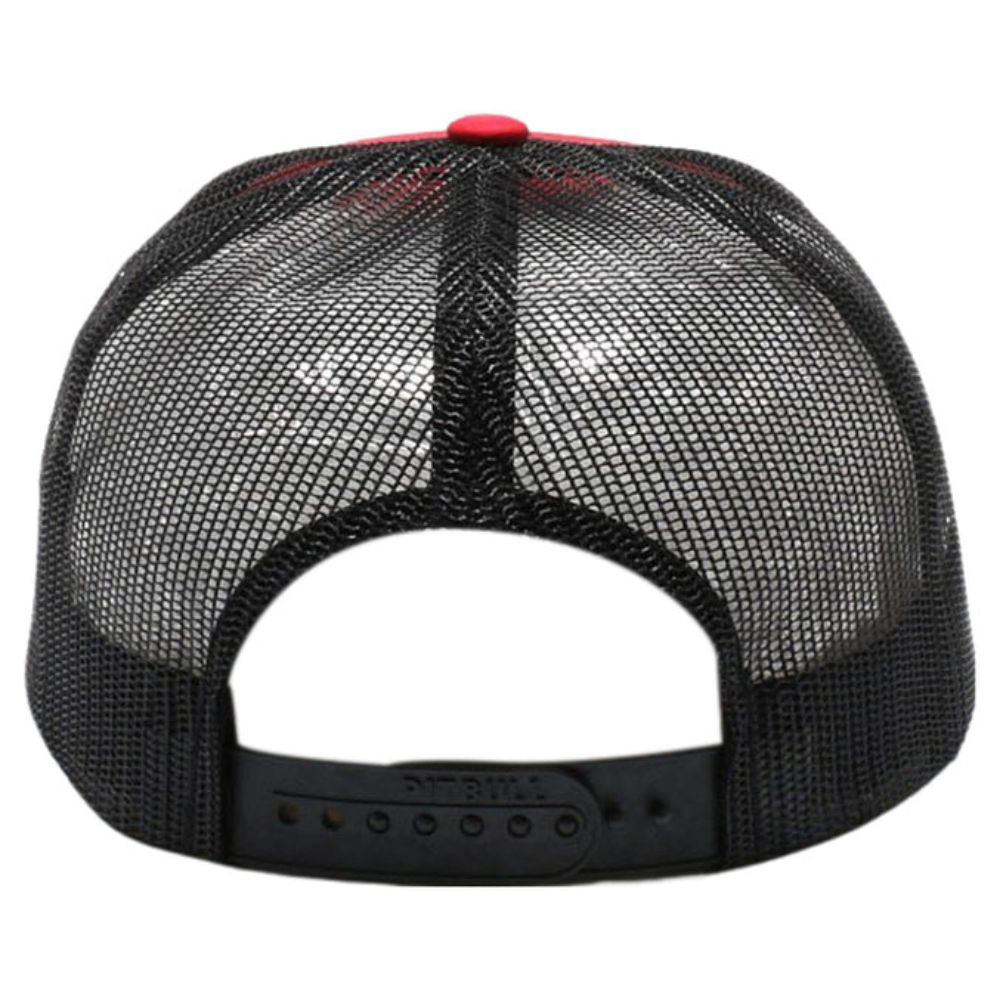 CAMBRIDGE 6 PANEL CAMPER BEAF LEAF TRUCKER hat featuring a structured design, flat visor, and adjustable snapback for a comfortable fit.