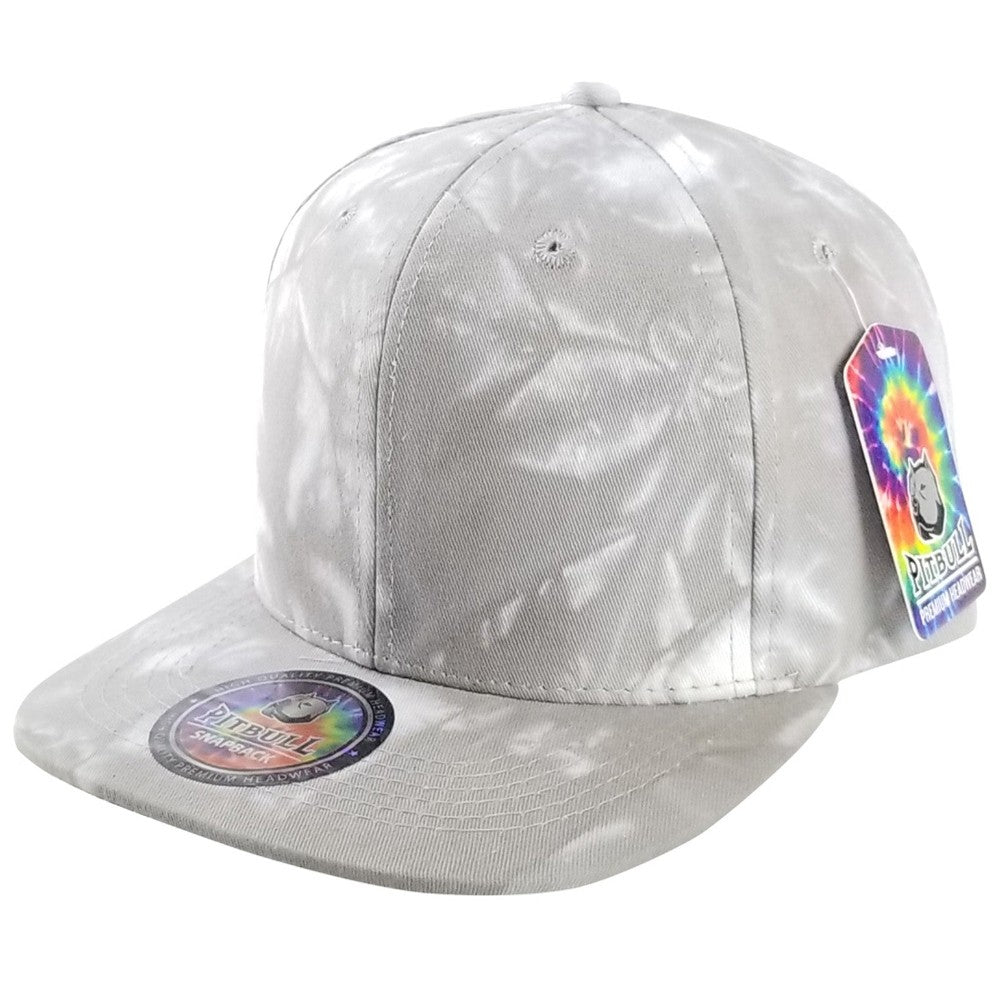 A pack of 6 CAMBRIDGE PLAIN TIE DYE COTTON SNAPBACK HATS in various vibrant colors, showcasing their stylish design and adjustable snapback feature.