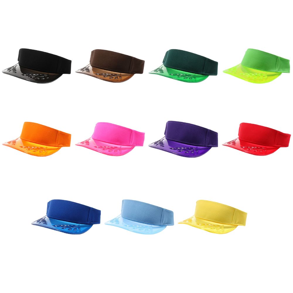 Cambridge Transparent Bayleaf Sun Visor pack of 6 featuring a curved design and adjustable snapback.