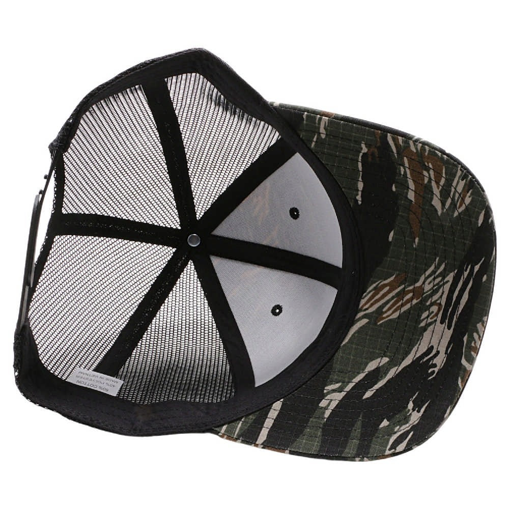 A pack of six Cambridge Trucker Hats featuring a classic design with a mid-profile crown and curved visor, made from cotton-poly fabric.