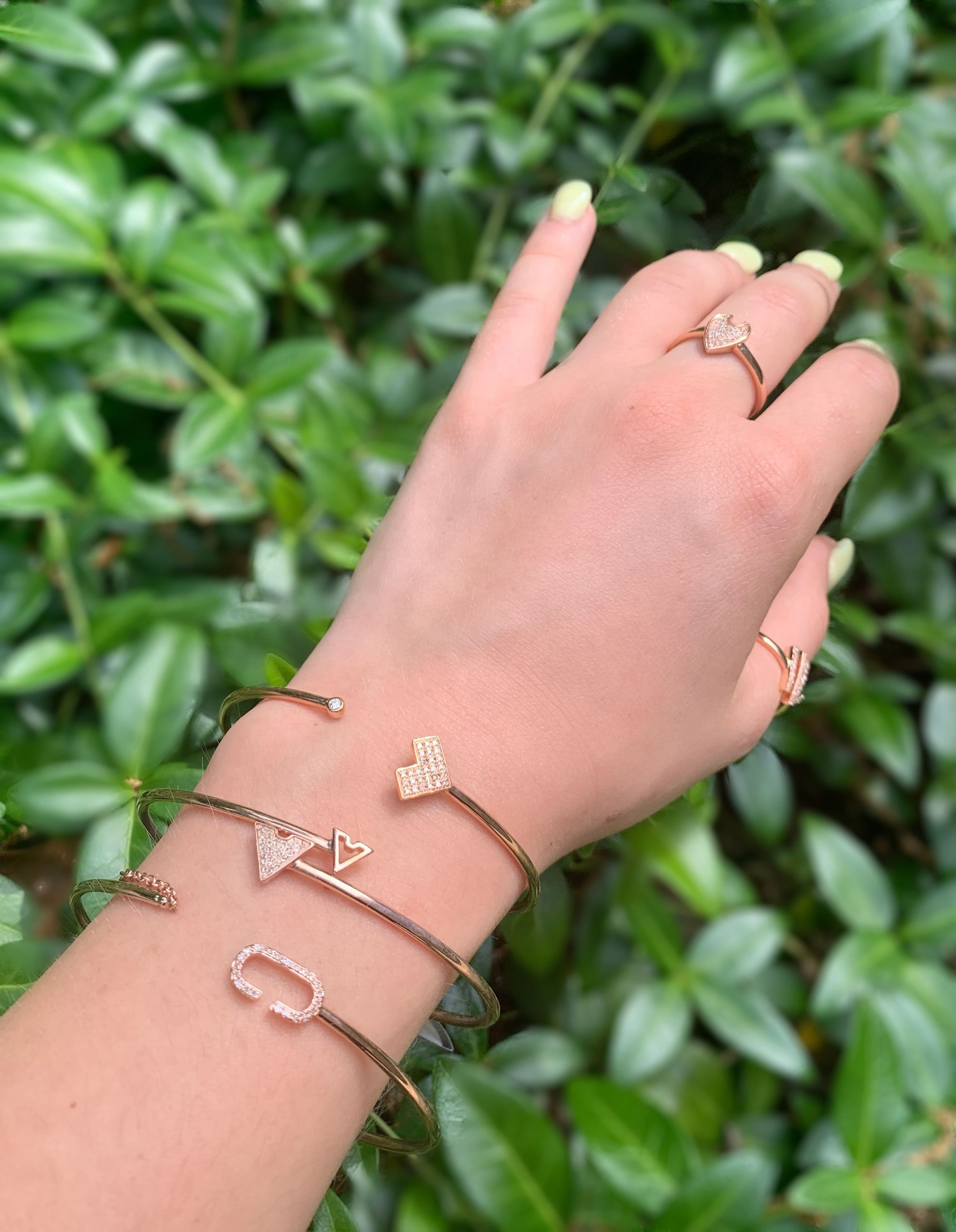 Celia C Adjustable Diamond Cuff in 14K Rose Gold Vermeil, featuring genuine diamonds and a stylish design.