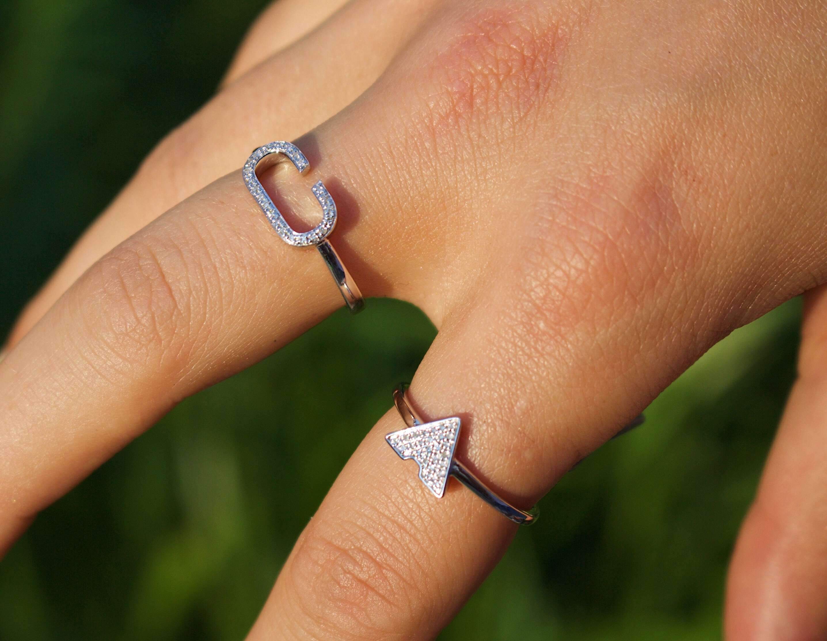 Celia C Diamond Ring in Sterling Silver featuring natural diamonds in a micro pave setting, elegantly crafted and custom sized.