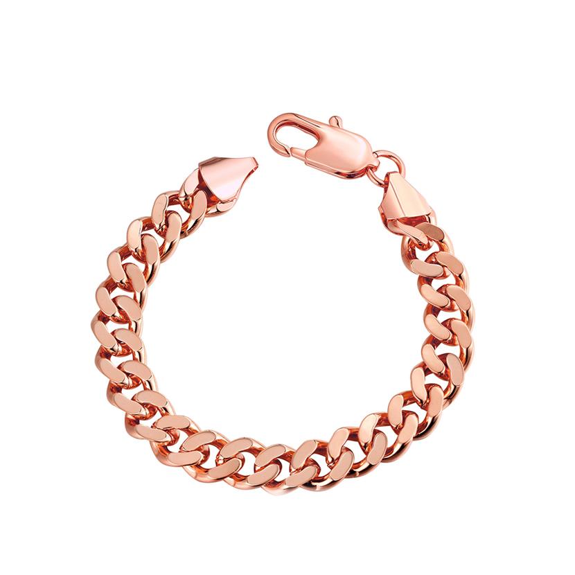 Class Curb Bracelet in 7.5" featuring 14K Rose Gold Plated finish, showcasing a stylish curb design.