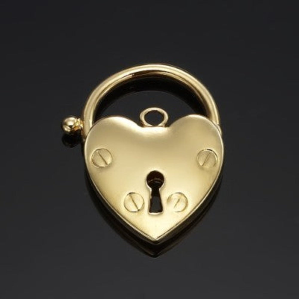 Classic 18ct Heavy Yellow Gold Plated Plain Heart Locket, USA made, showcasing its elegant design and gold finish.