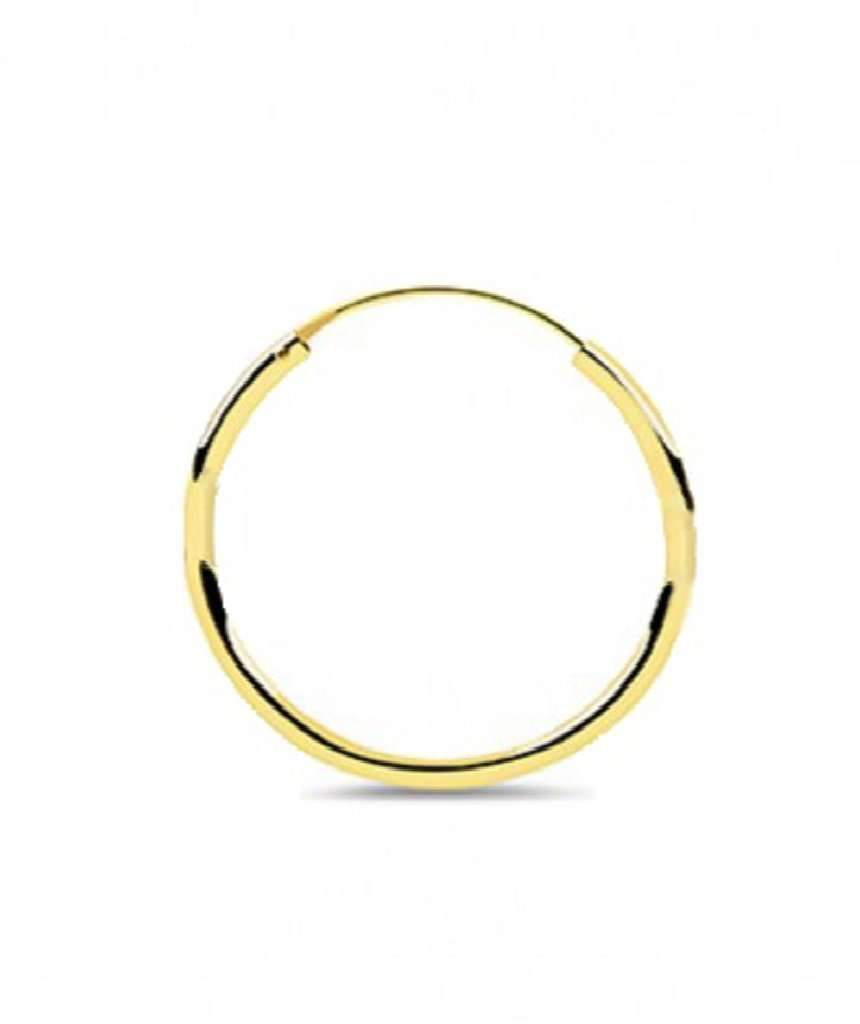 Classic Gold Hoop earrings made of sterling silver with 18k gold plating, showcasing a timeless and elegant design.