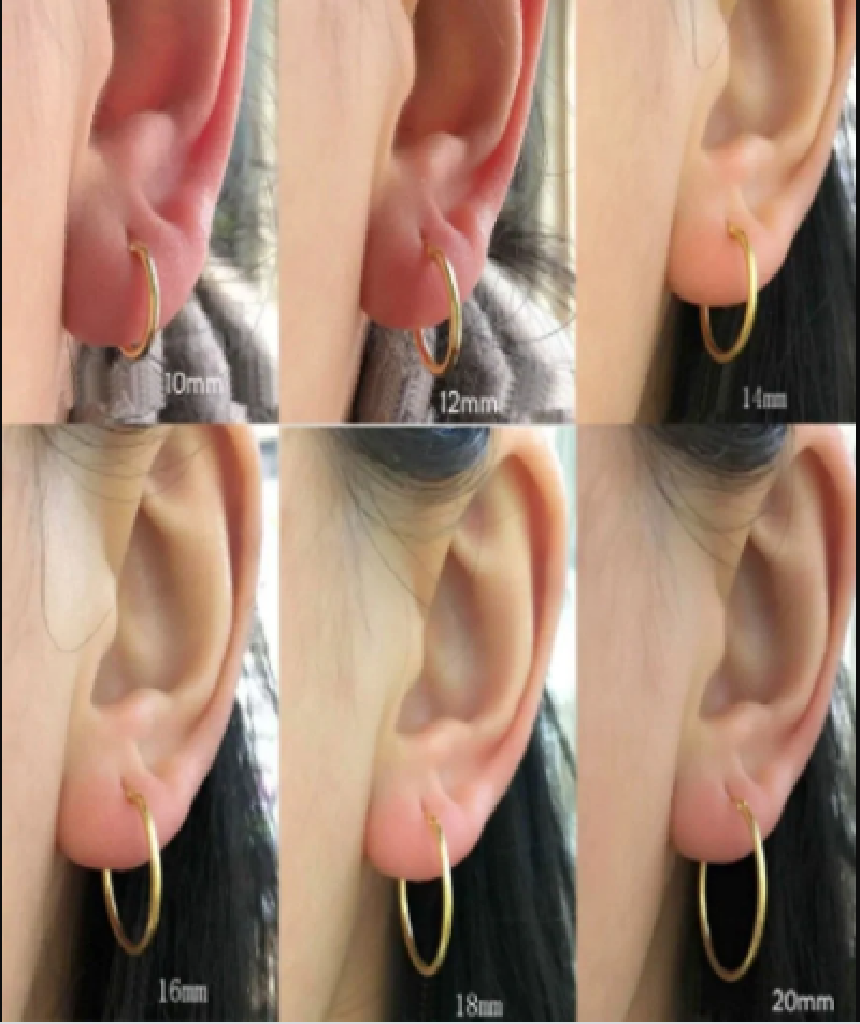 Classic Gold Hoop earrings made of sterling silver with 18k gold plating, showcasing a timeless and elegant design.