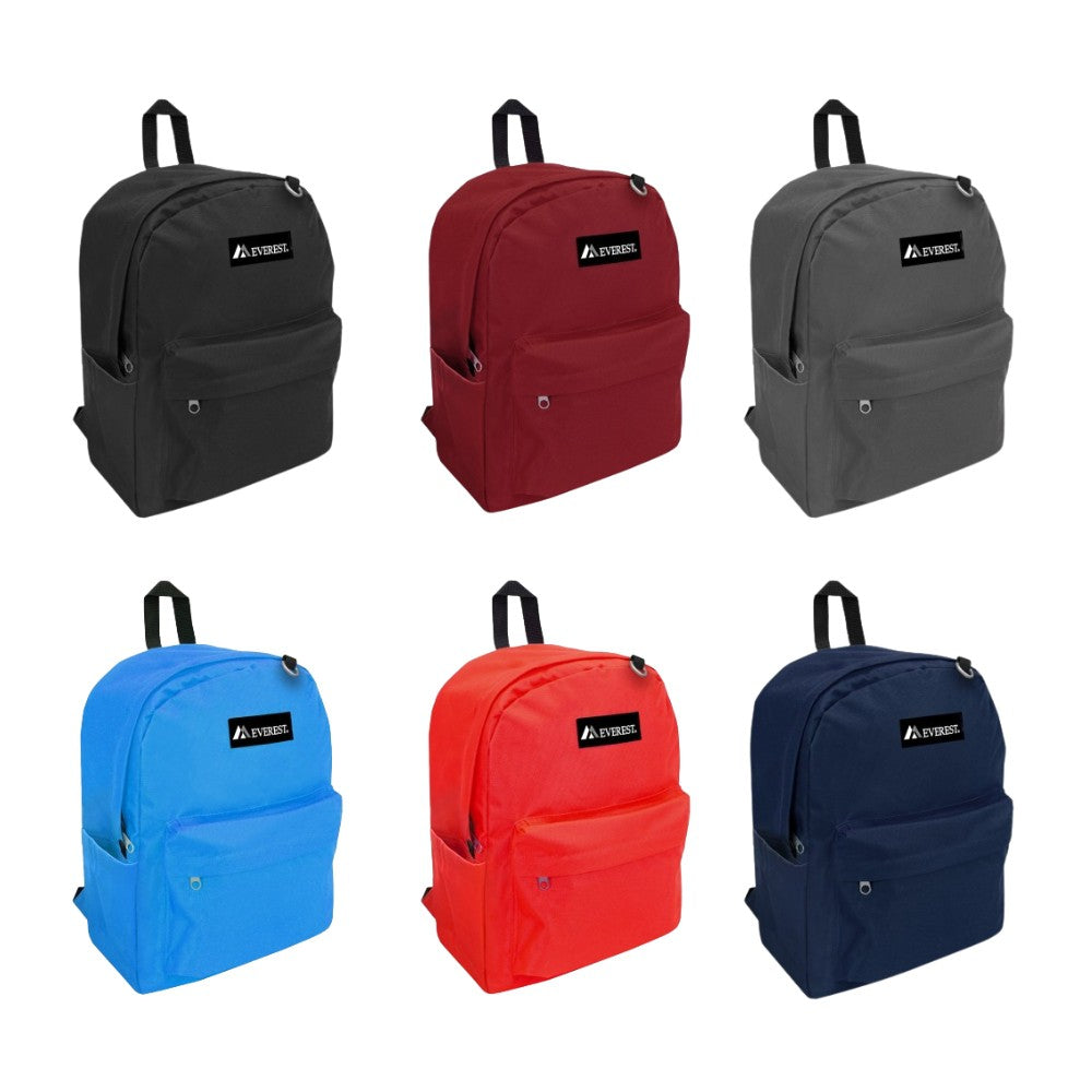 Classic laptop backpack with side pocket, featuring a modern design, padded straps, and a spacious main compartment.