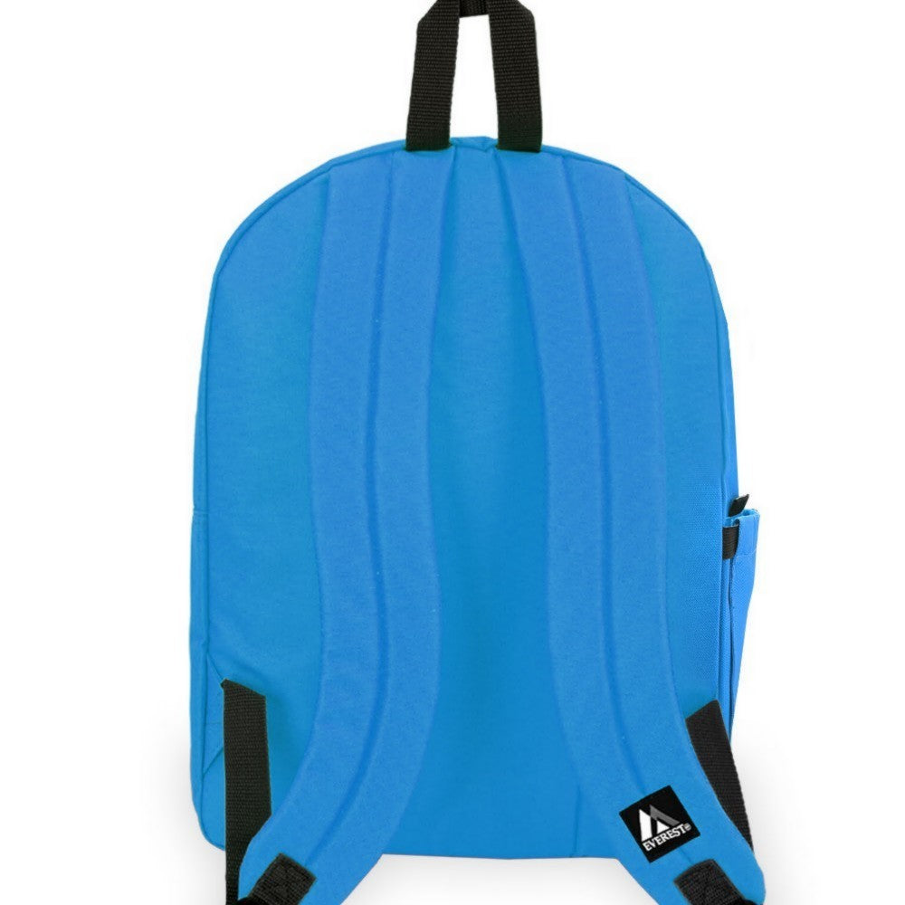 Classic laptop backpack with side pocket, featuring a modern design, padded straps, and a spacious main compartment.