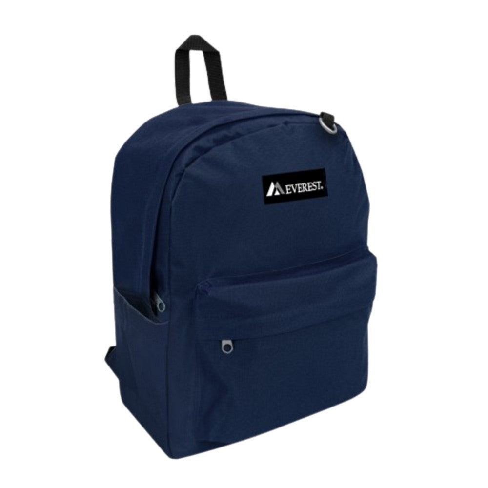Classic laptop backpack with side pocket, featuring a modern design, padded straps, and a spacious main compartment.