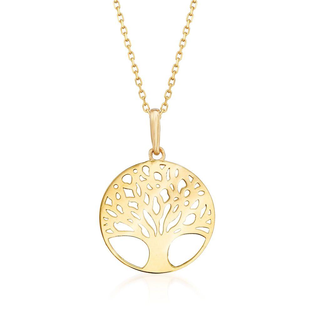 Classic Mother of Tree of Life Necklace in 18K Gold Plated, featuring a delicate tree pendant on an elegant chain.
