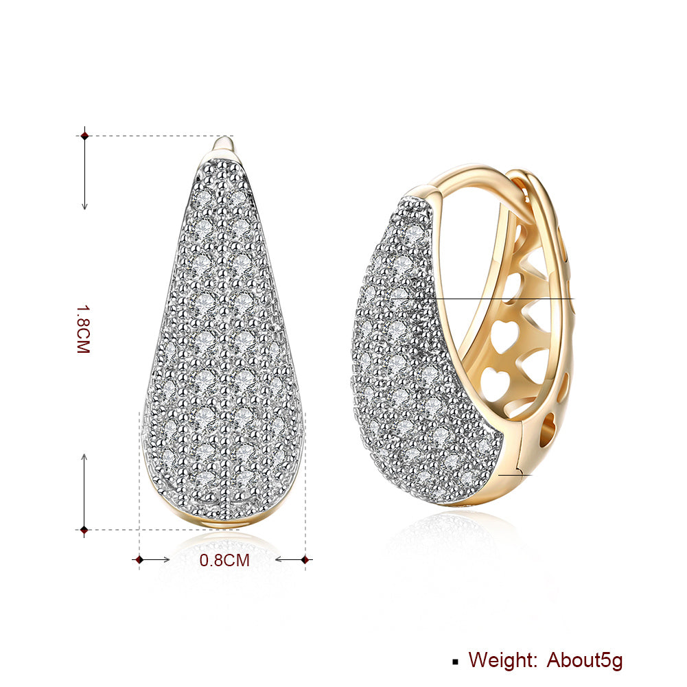 Classic Teardrop Huggie Earring in 18K Gold Plated, showcasing its elegant design and luxurious finish.
