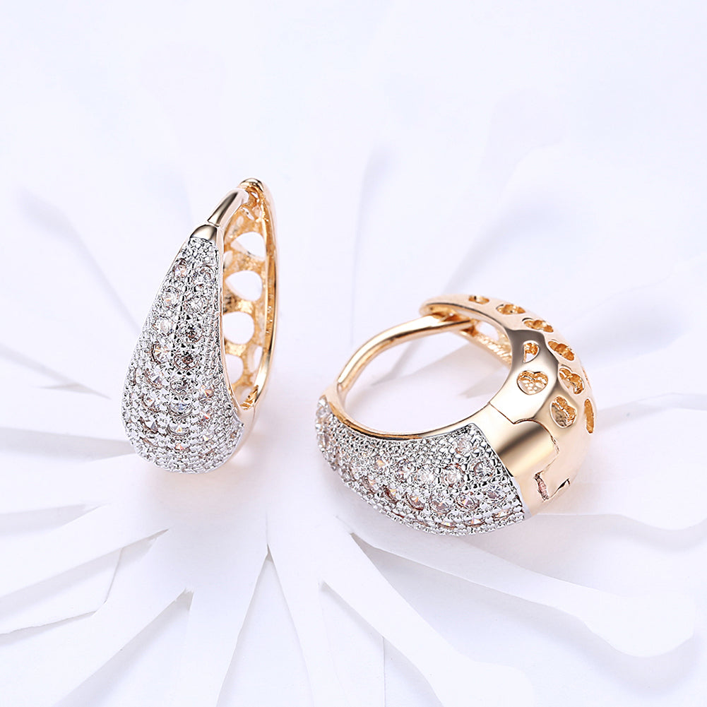 Classic Teardrop Huggie Earring in 18K Gold Plated, showcasing its elegant design and luxurious finish.