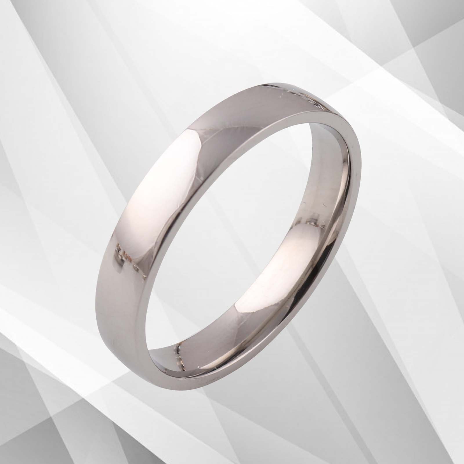 Classic Titanium Unisex Extra Large Engagement Band Ring with 18Ct white gold finish, showcasing its elegant design and comfort fit.