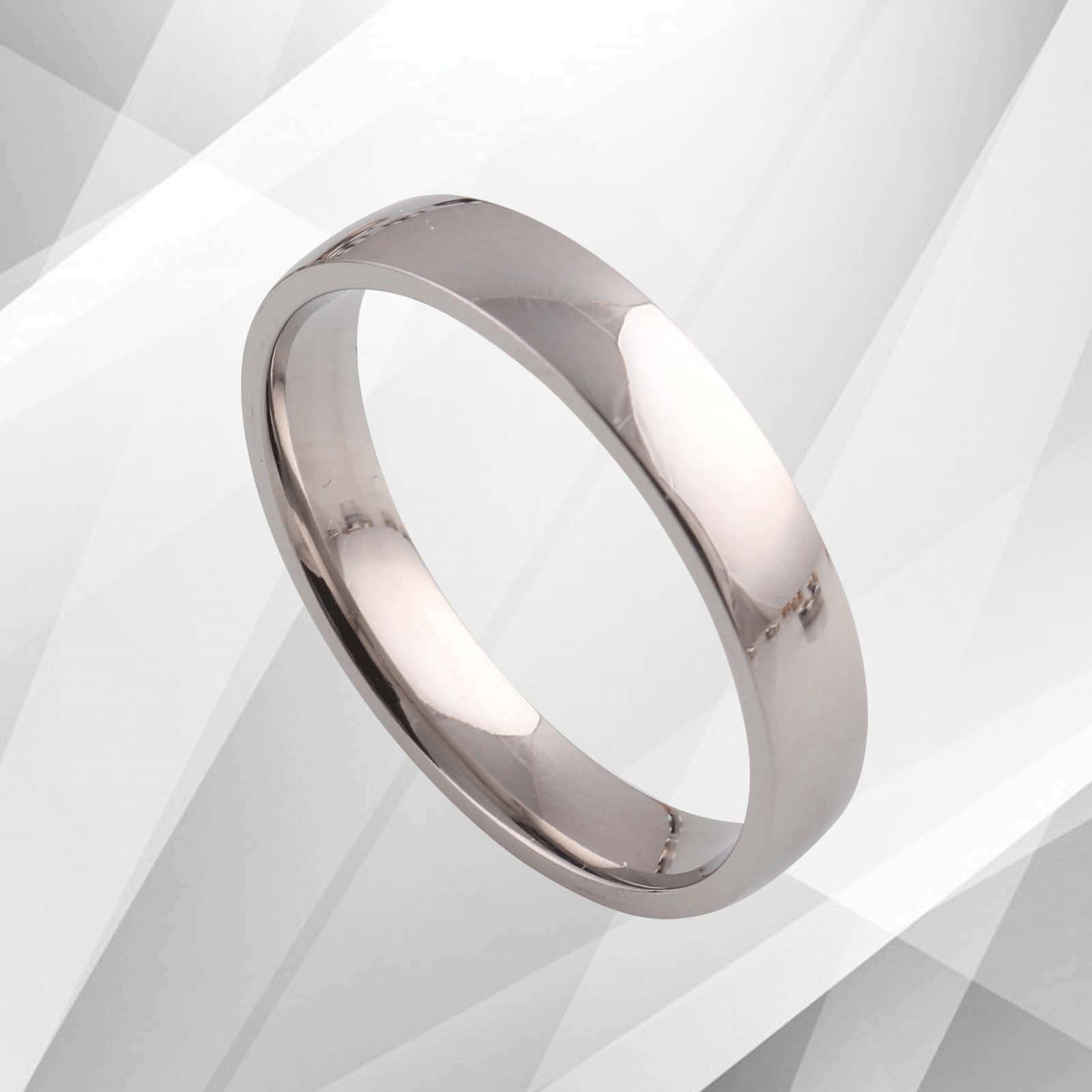Classic Titanium Unisex Extra Large Engagement Band Ring with 18Ct white gold finish, showcasing its elegant design and comfort fit.