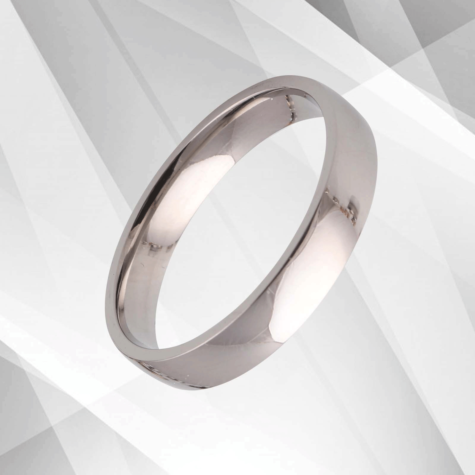Classic Titanium Unisex Extra Large Engagement Band Ring with 18Ct white gold finish, showcasing its elegant design and comfort fit.