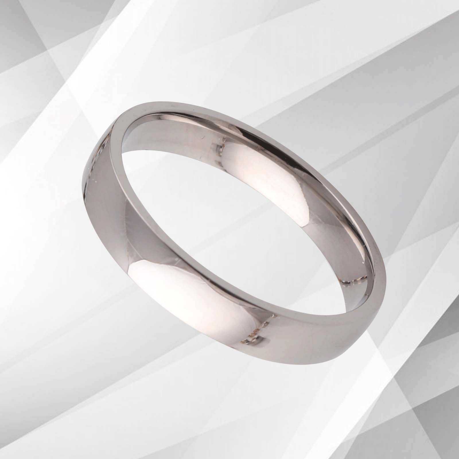 Classic Titanium Unisex Extra Large Engagement Band Ring with 18Ct white gold finish, showcasing its elegant design and comfort fit.