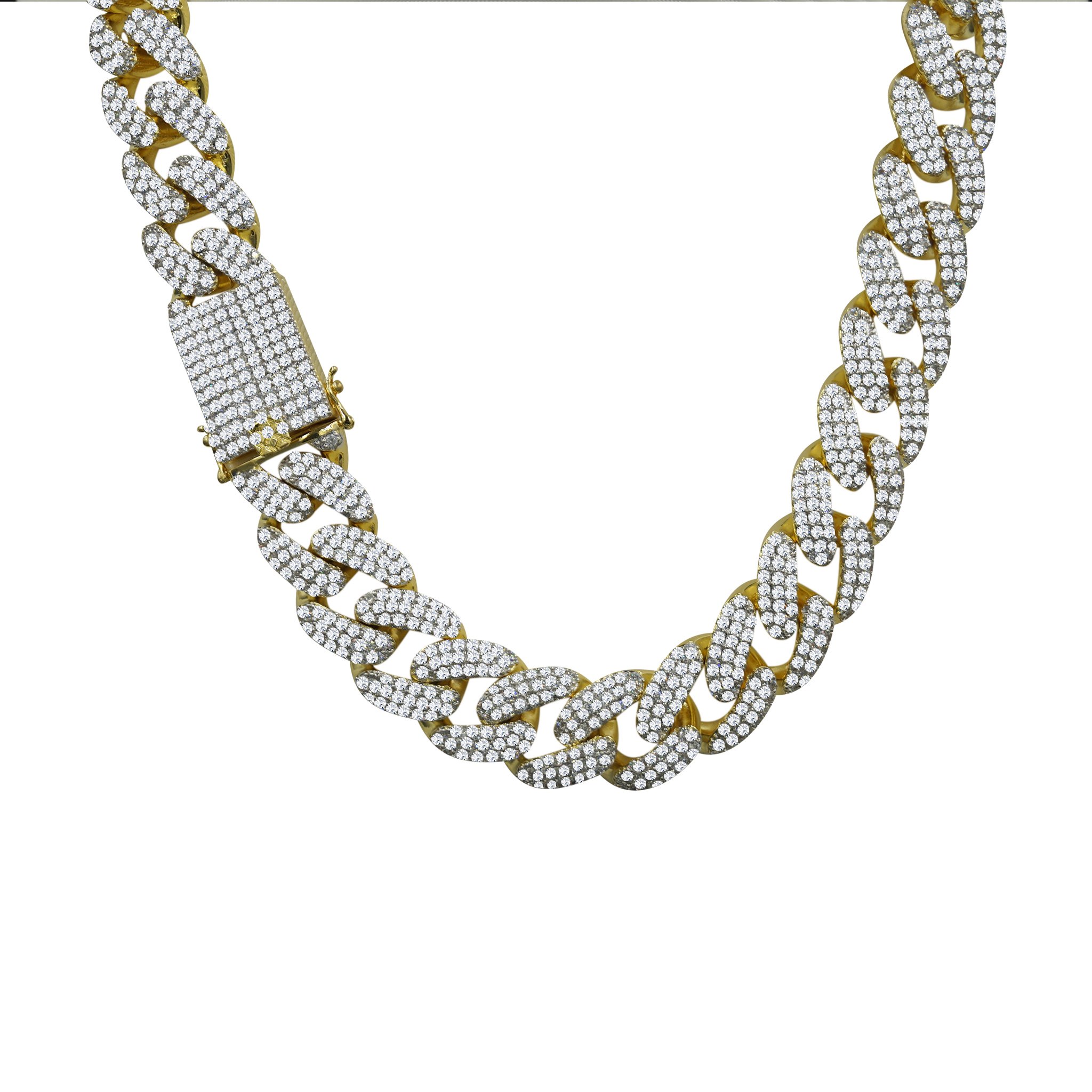 COLT 12 MM 925 Silver Cuban chain showcasing its elegant design and adjustable length, available in multiple colors.