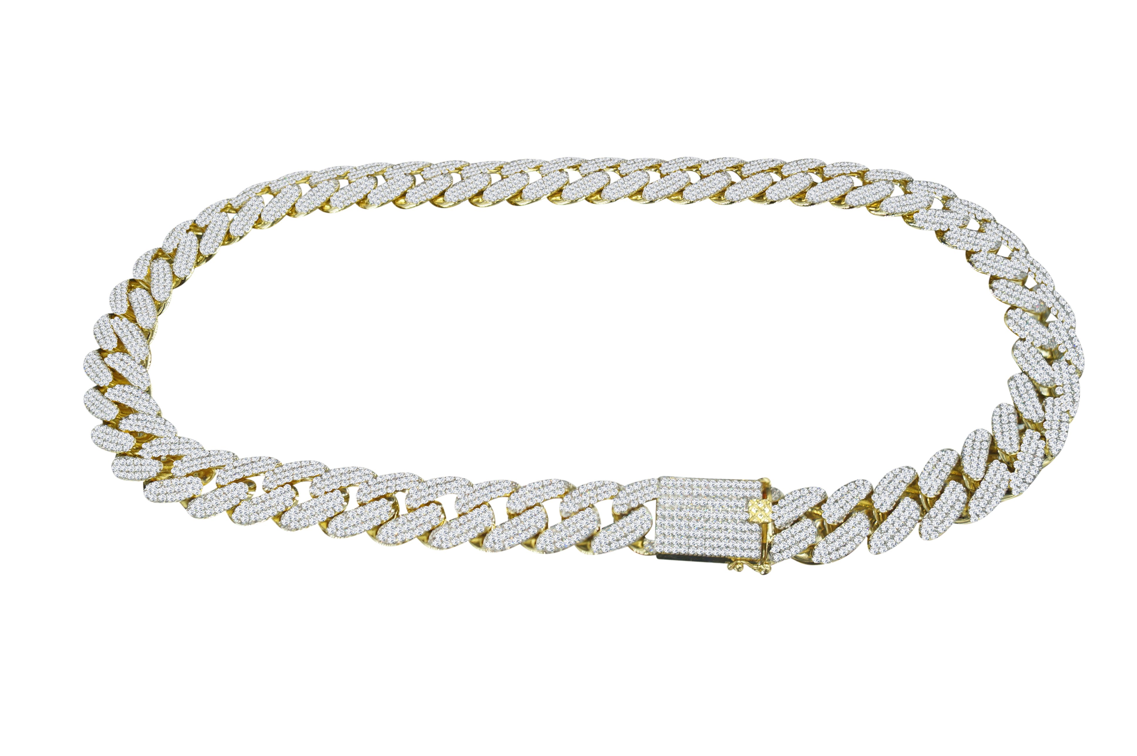 COLT 12 MM 925 Silver Cuban chain showcasing its elegant design and adjustable length, available in multiple colors.