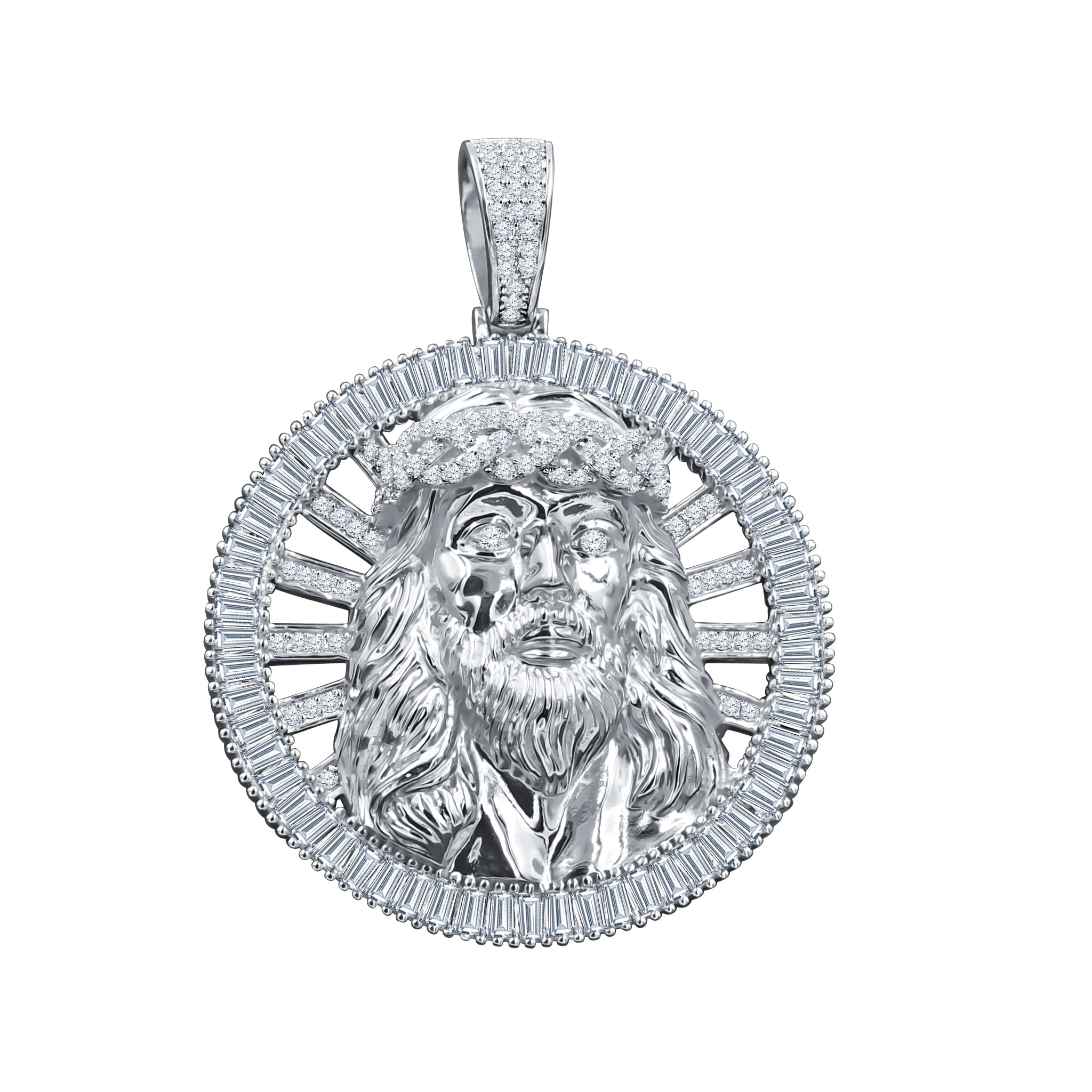 COMPATER Sterling Silver Locket featuring a circular design with sparkling Cubic Zircon stones, symbolizing divine love.