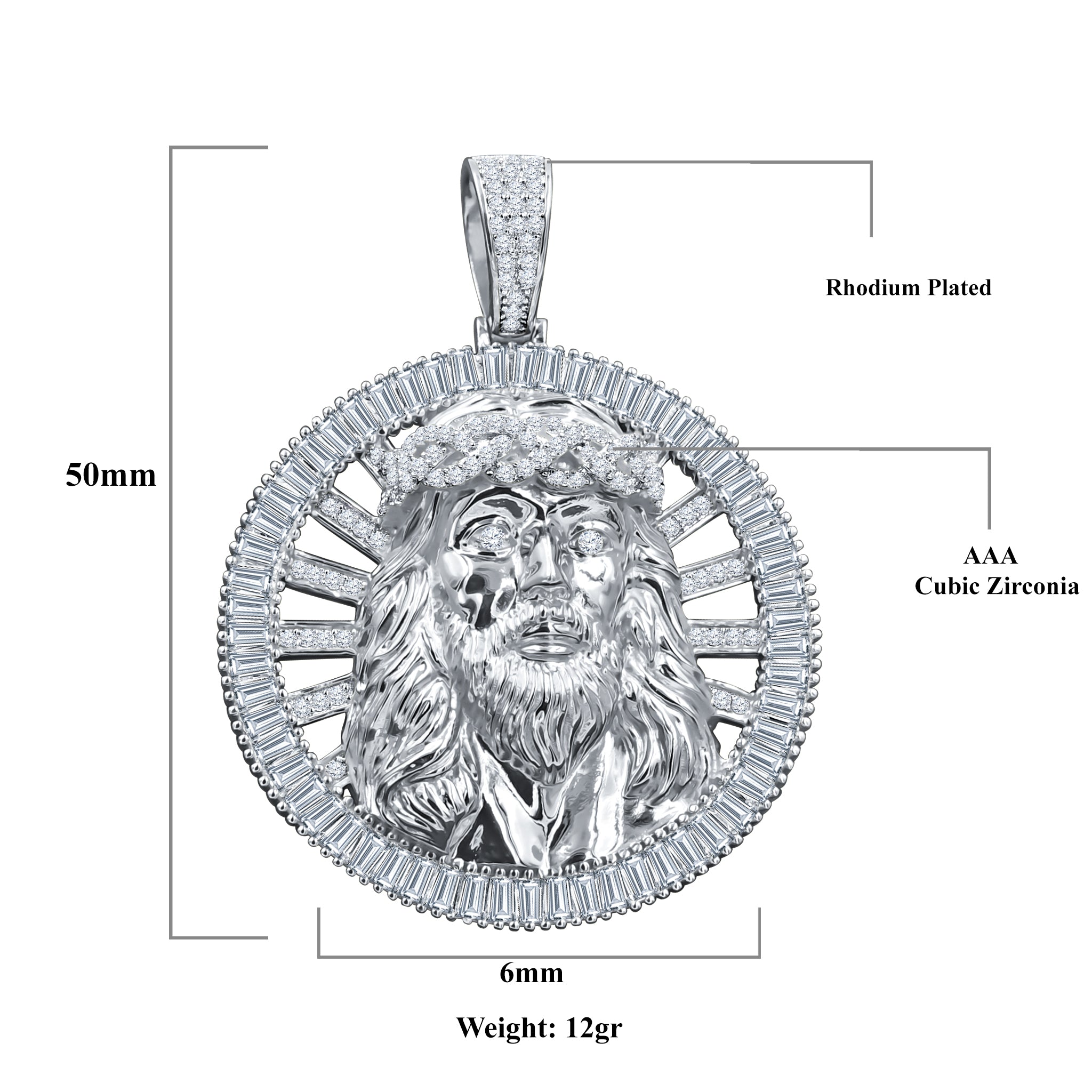 COMPATER Sterling Silver Locket featuring a circular design with sparkling Cubic Zircon stones, symbolizing divine love.