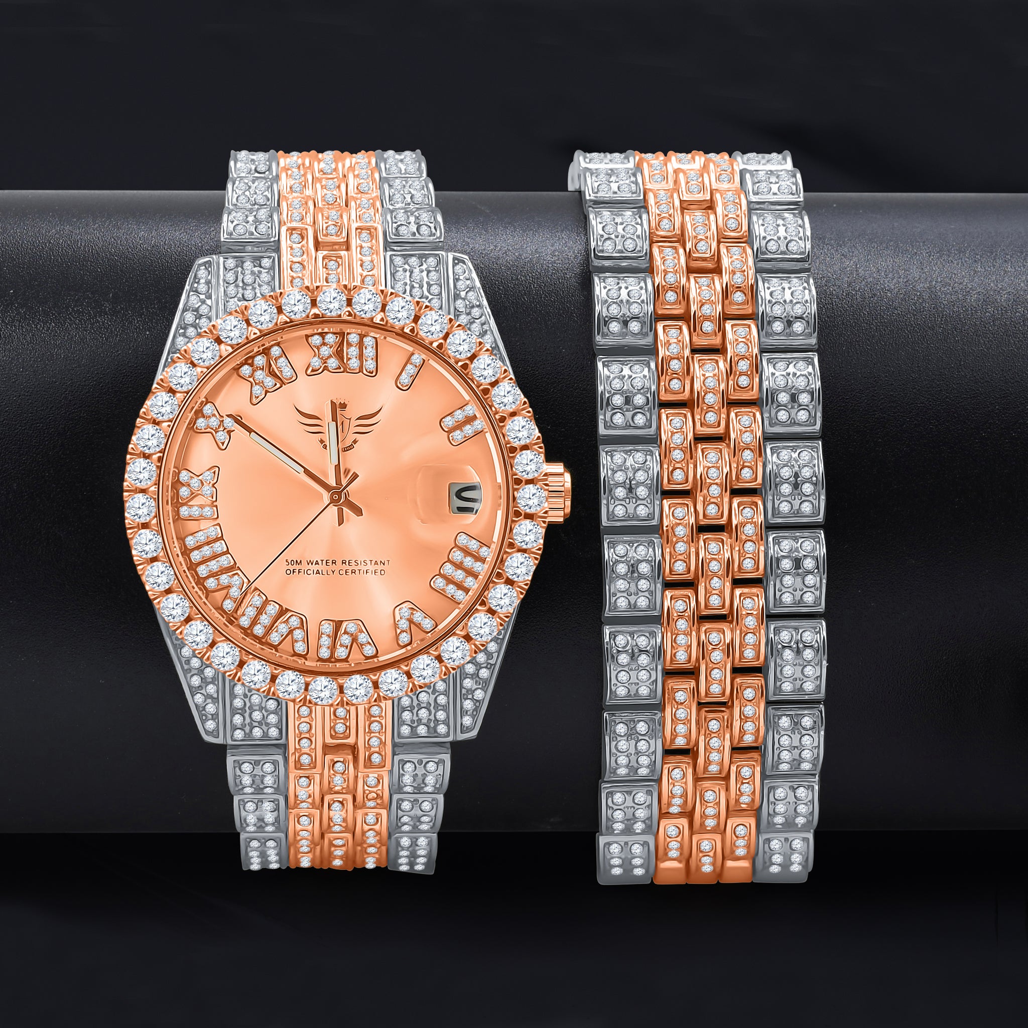 Congenial Watch Set I 5306418 featuring a dazzling watch and CZ stoned bracelet, showcasing elegance and sophistication.
