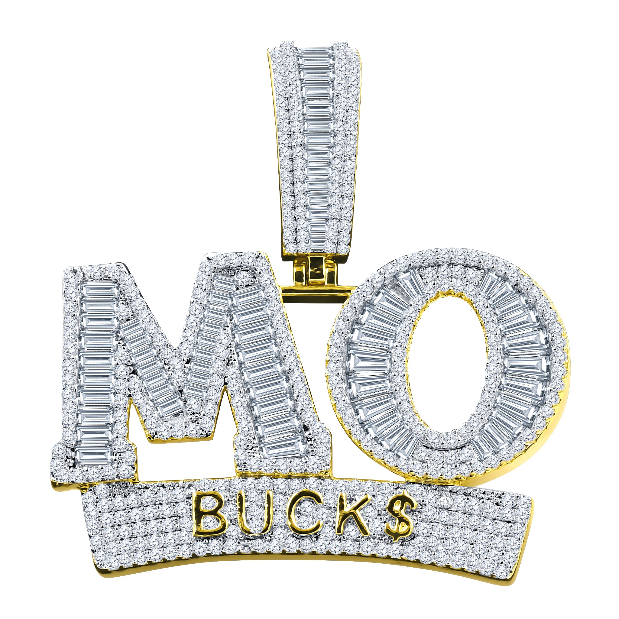 CONPLUS HipHop Crystal Pendant featuring sparkling cubic zircon stones set in brass copper metal, showcasing a luxurious design.