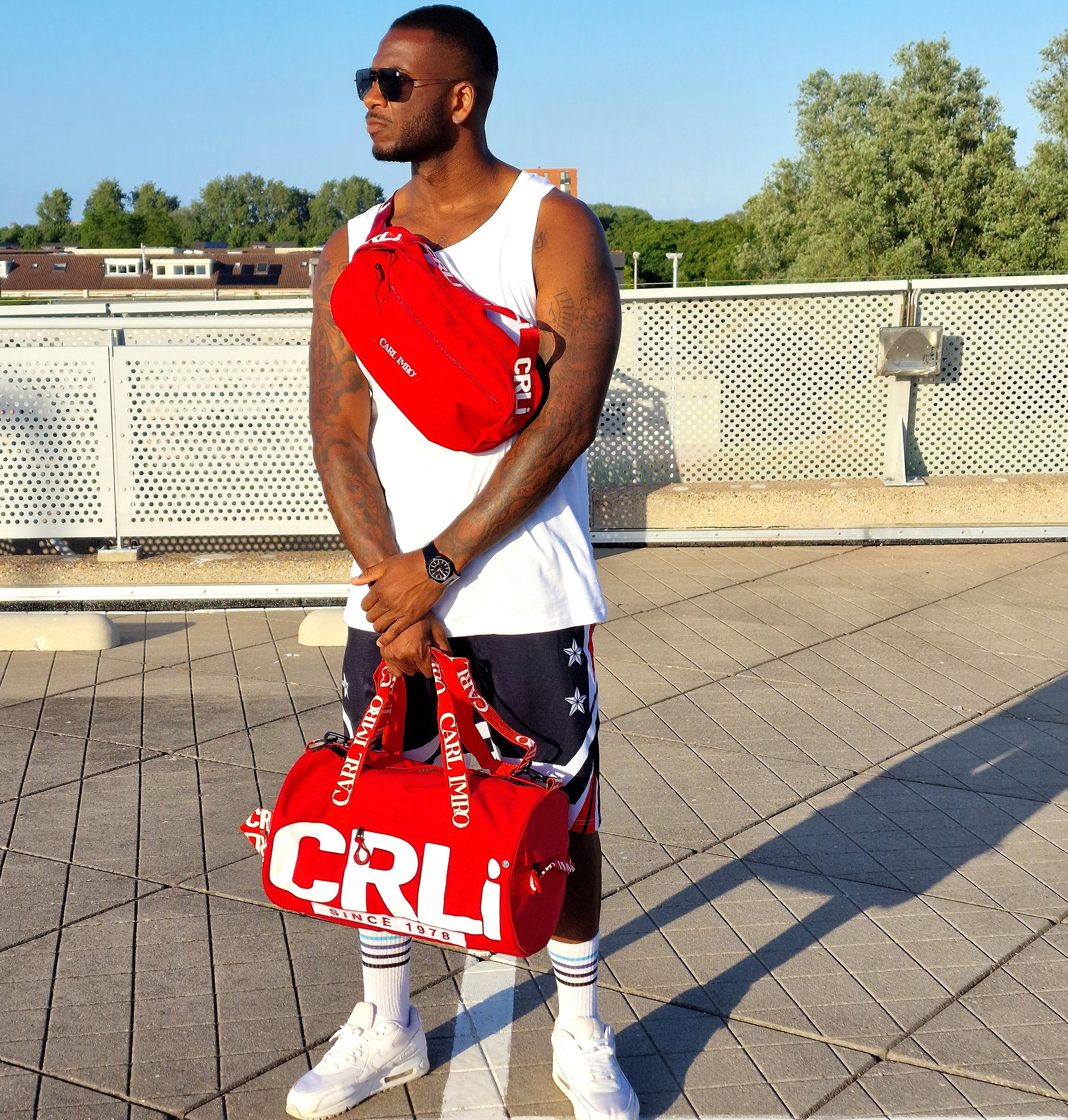 CRLi Extro Torro outdoor sports bag made from recycled nylon fabric, showcasing its stylish design and compact size.