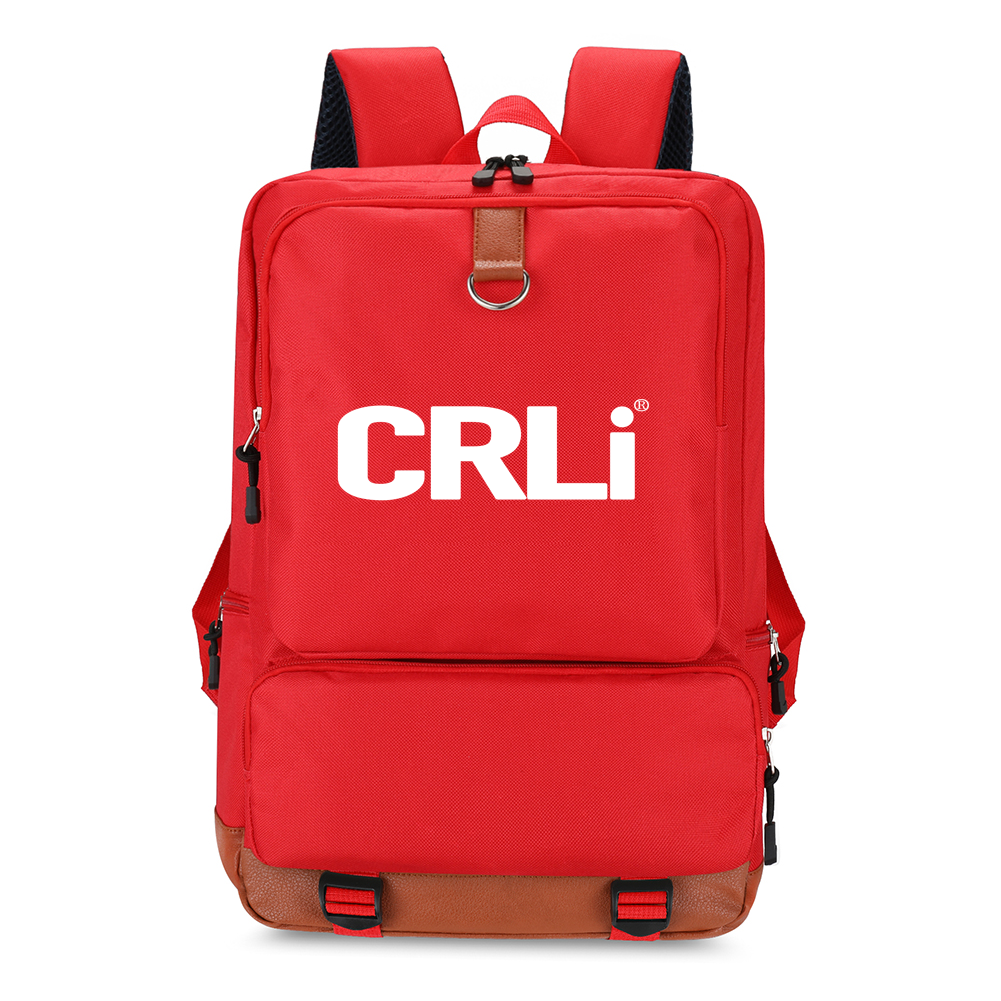 CRLi Mochilla Roja backpack in vibrant red color, showcasing its stylish design and soft handle.