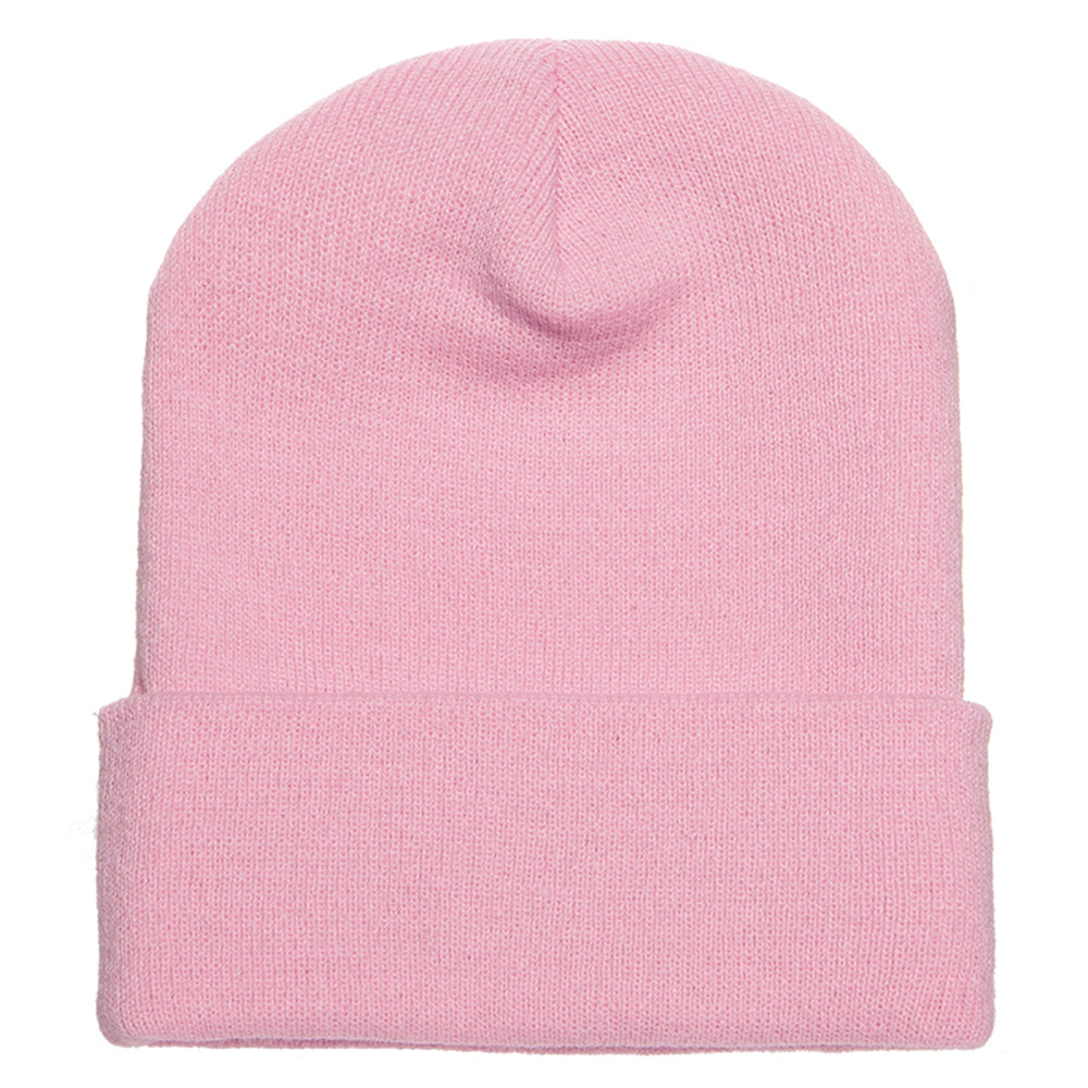 A variety of cuffed knit beanie hats by DOBBI in different colors, showcasing their stylish design and soft texture.
