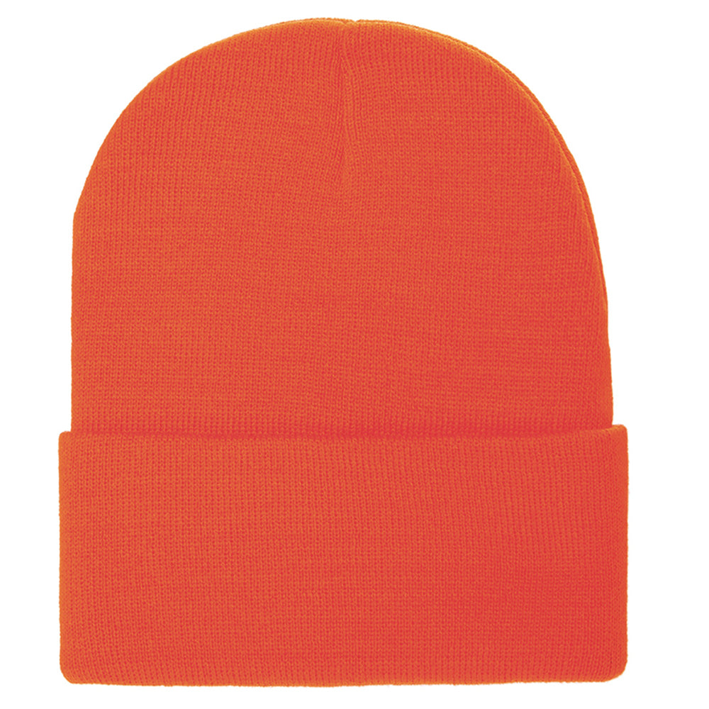 A variety of cuffed knit beanie hats by DOBBI in different colors, showcasing their stylish design and soft texture.