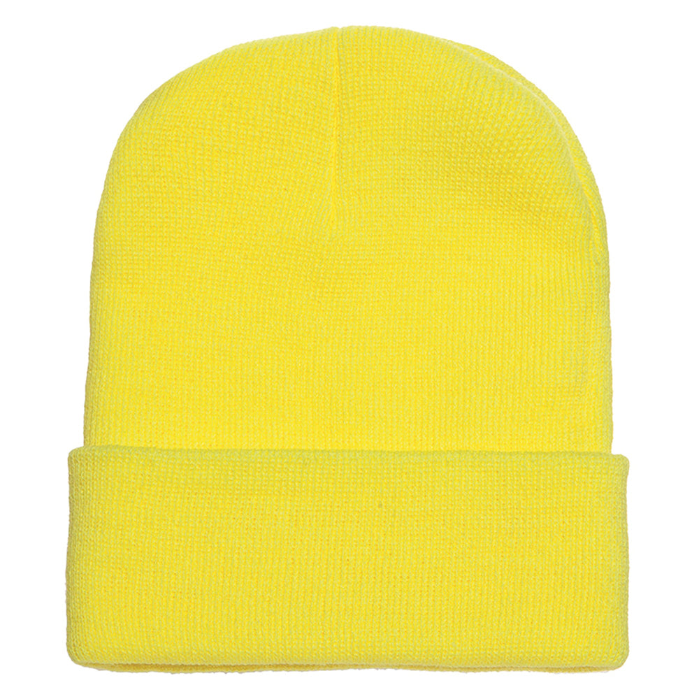 A variety of cuffed knit beanie hats by DOBBI in different colors, showcasing their stylish design and soft texture.