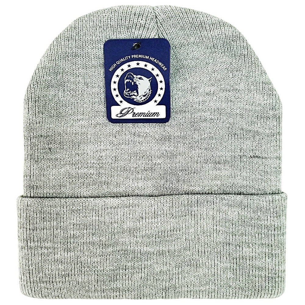 A variety of cuffed knit beanie hats by DOBBI in different colors, showcasing their stylish design and soft texture.