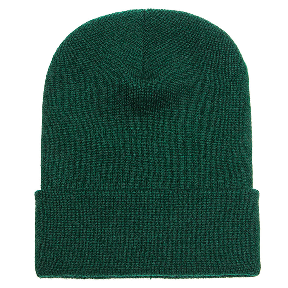 A variety of cuffed knit beanie hats by DOBBI in different colors, showcasing their stylish design and soft texture.