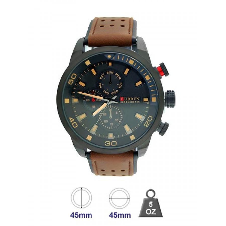 Curren Leather Band Watch for Men 541273 with a stylish leather strap and a sleek 45mm case.