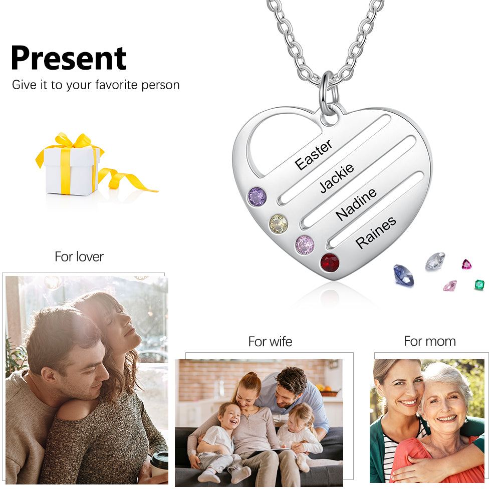 Custom Heart Necklace in white gold plating with a heart-shaped pendant, adjustable chain, and lightweight design.