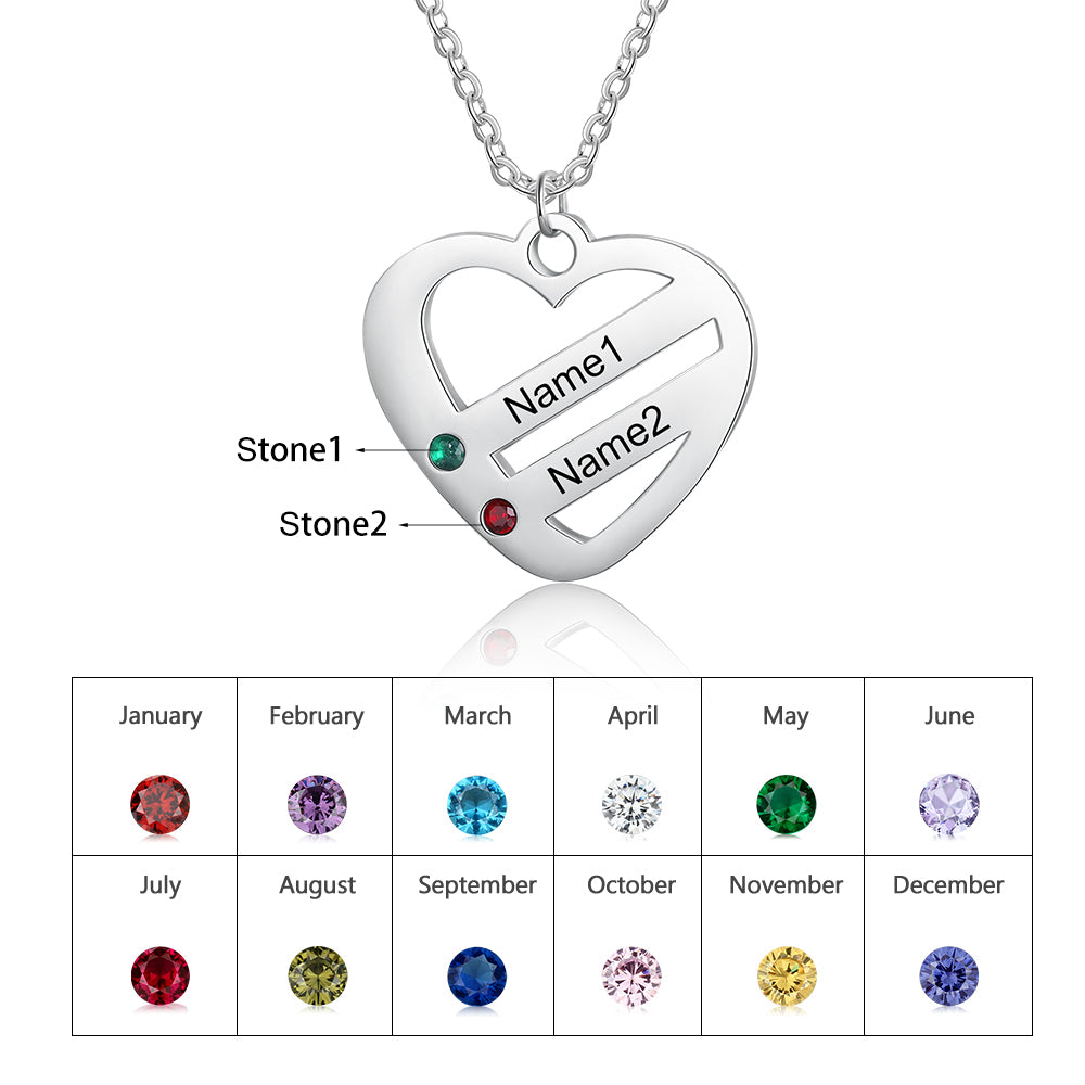 Custom Heart Necklace in white gold plating with a heart-shaped pendant, adjustable chain, and lightweight design.