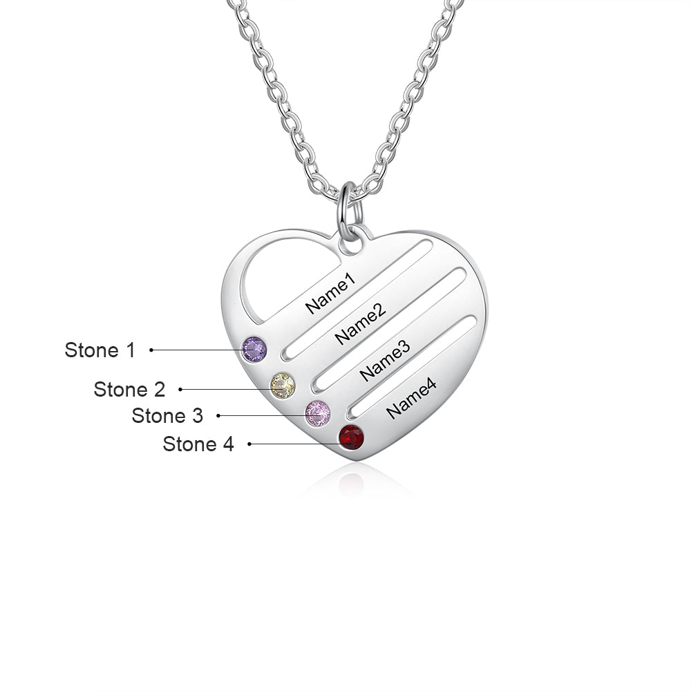 Custom Heart Necklace in white gold plating with a heart-shaped pendant, adjustable chain, and lightweight design.