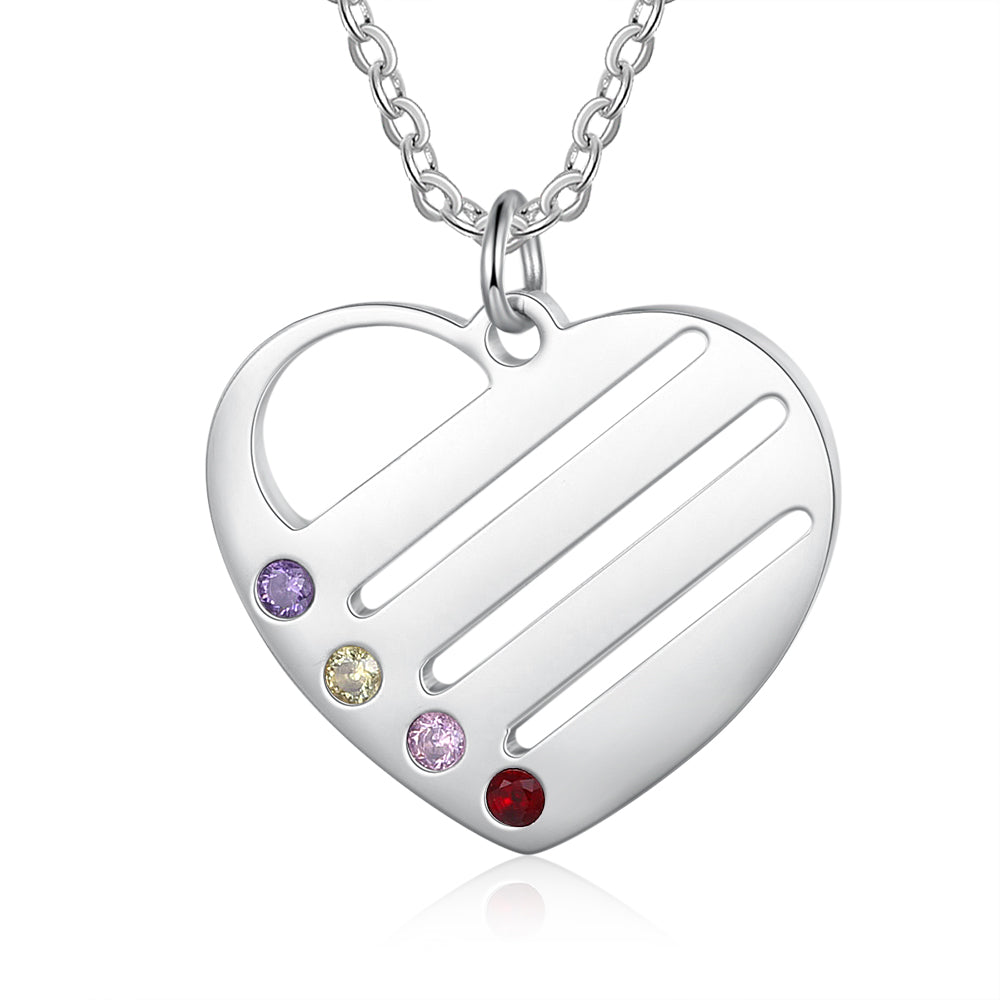 Custom Heart Necklace in white gold plating with a heart-shaped pendant, adjustable chain, and lightweight design.