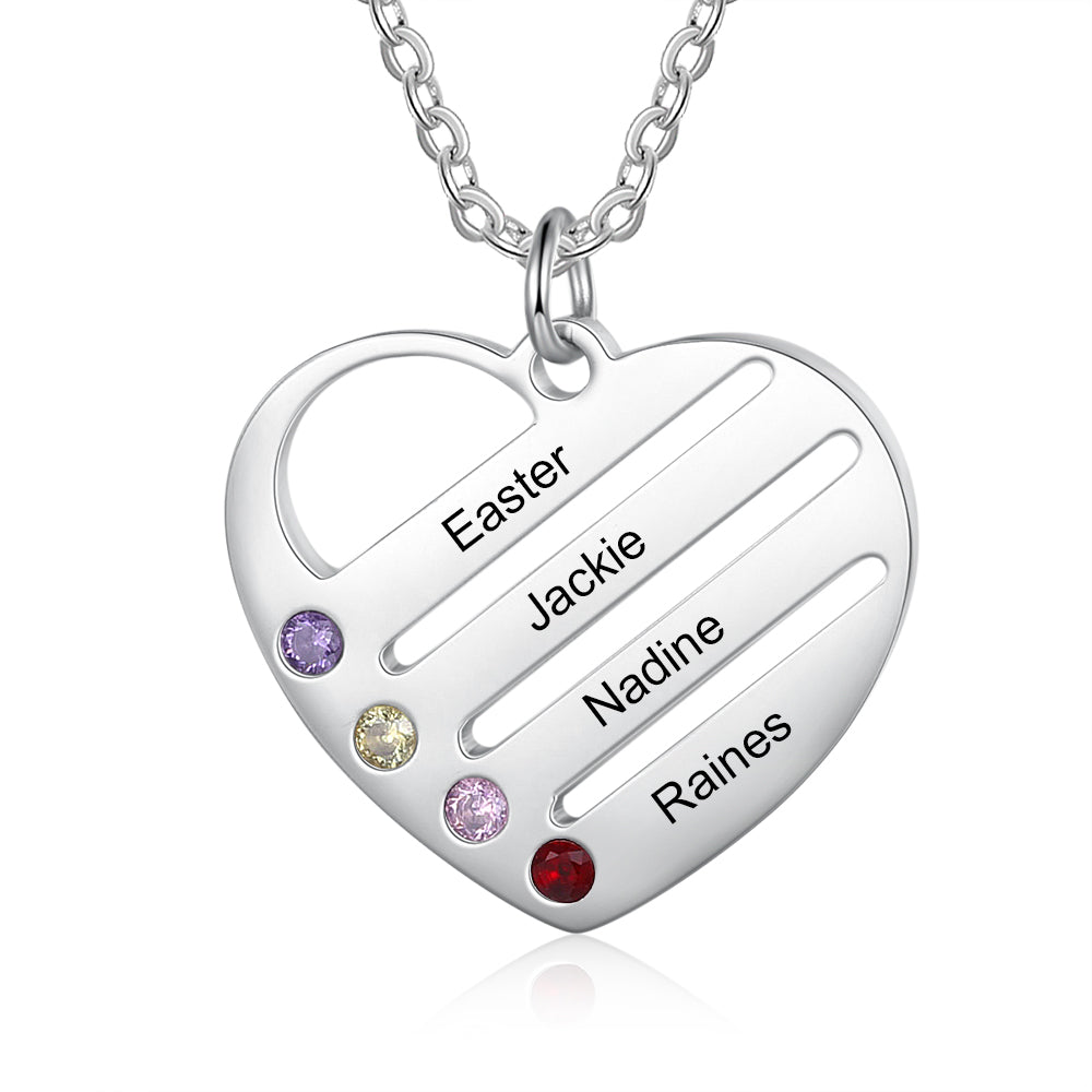 Custom Heart Necklace in white gold plating with a heart-shaped pendant, adjustable chain, and lightweight design.
