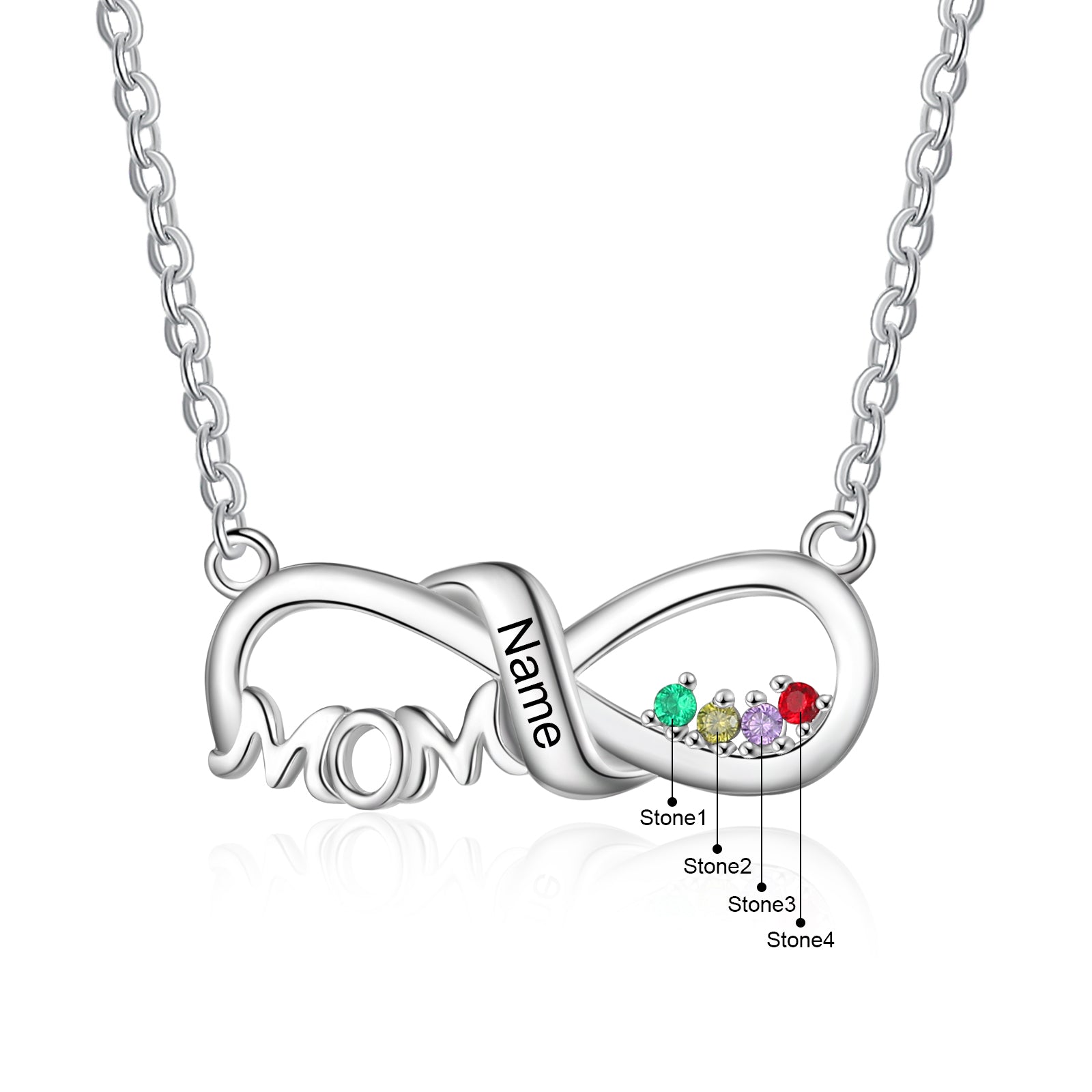 Custom Name Ribbon For Mom Necklace made of tarnish-resistant copper, featuring a personalized name design.