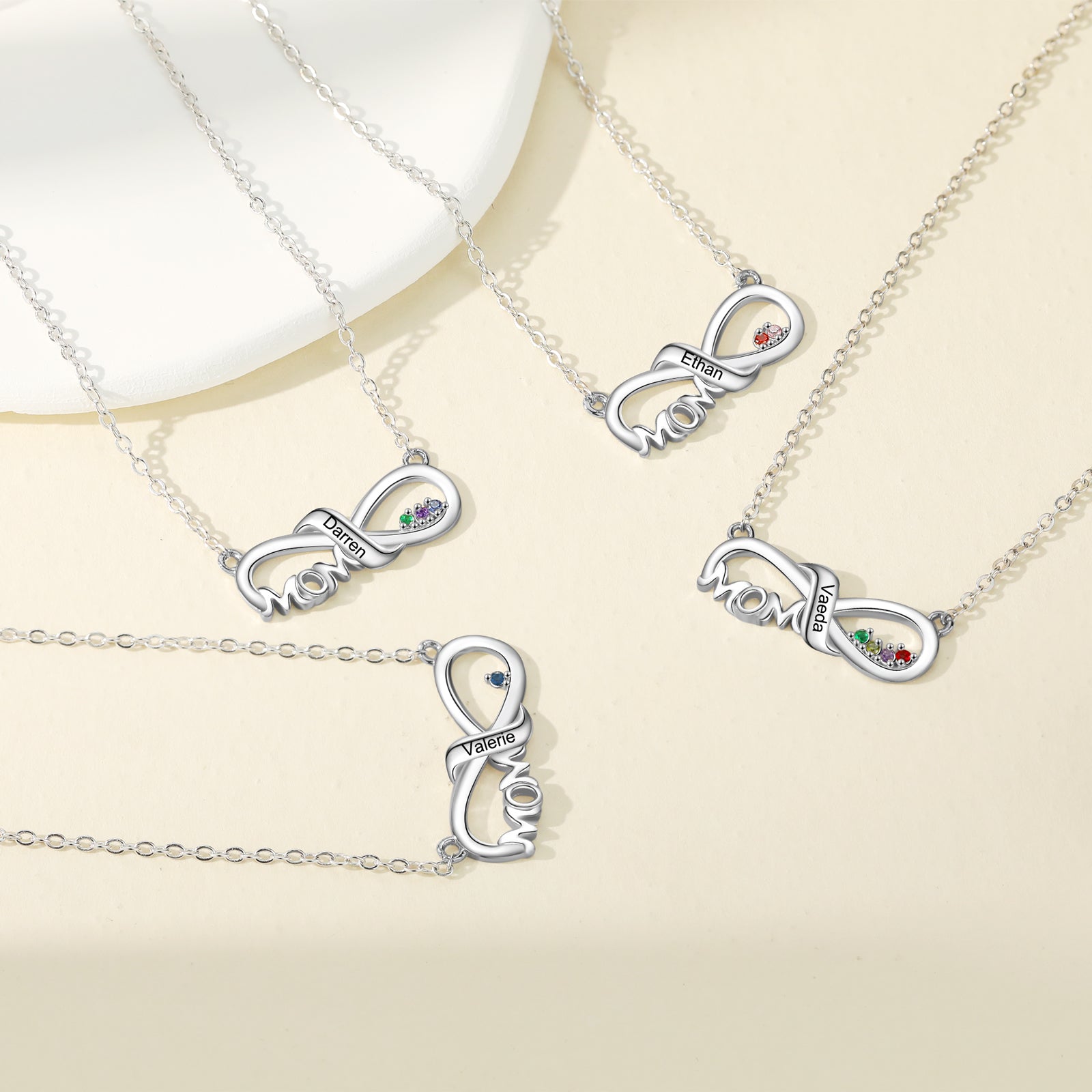 Custom Name Ribbon For Mom Necklace made of tarnish-resistant copper, featuring a personalized name design.