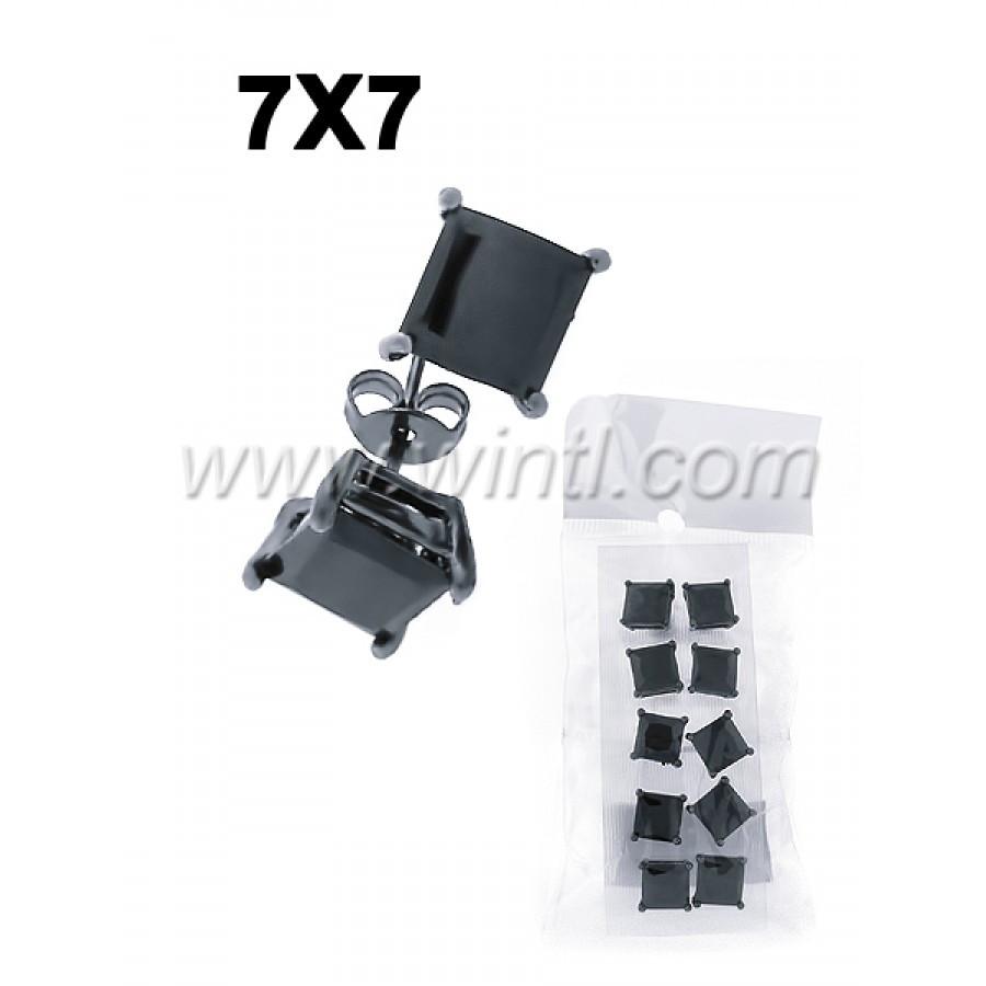 A set of five pairs of CZ diamond stud earrings in sterling silver settings, showcasing their sparkling cubic zirconia stones.