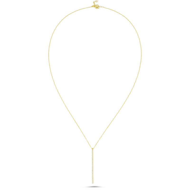 Dainty Bar Necklace Pendant in Silver with a sleek design, featuring a 2.2-inch silver bar pendant on a 23-inch adjustable chain.