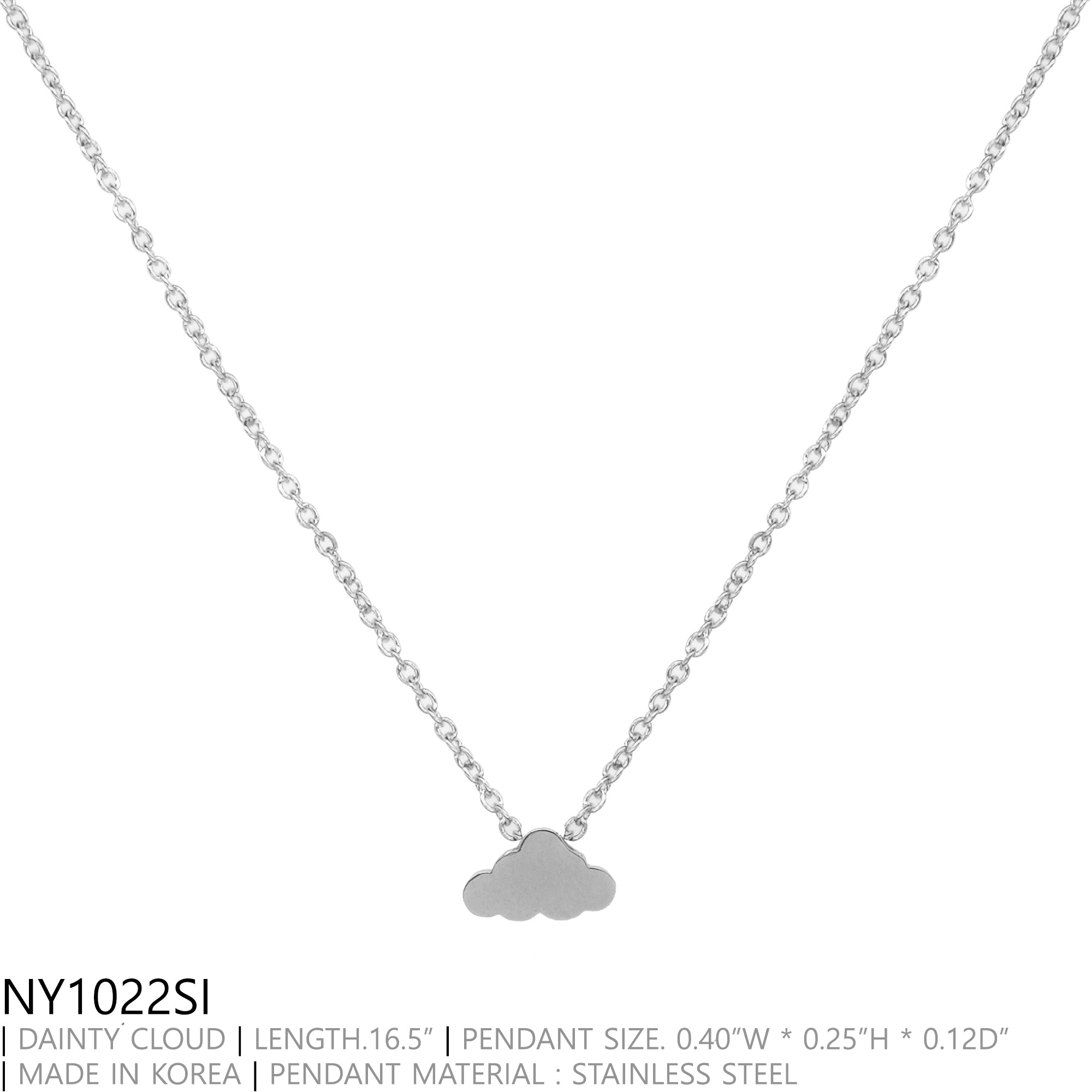A collection of Dainty Cloud Necklaces by DOBBI in various colors, showcasing their delicate cloud design and stainless steel material.