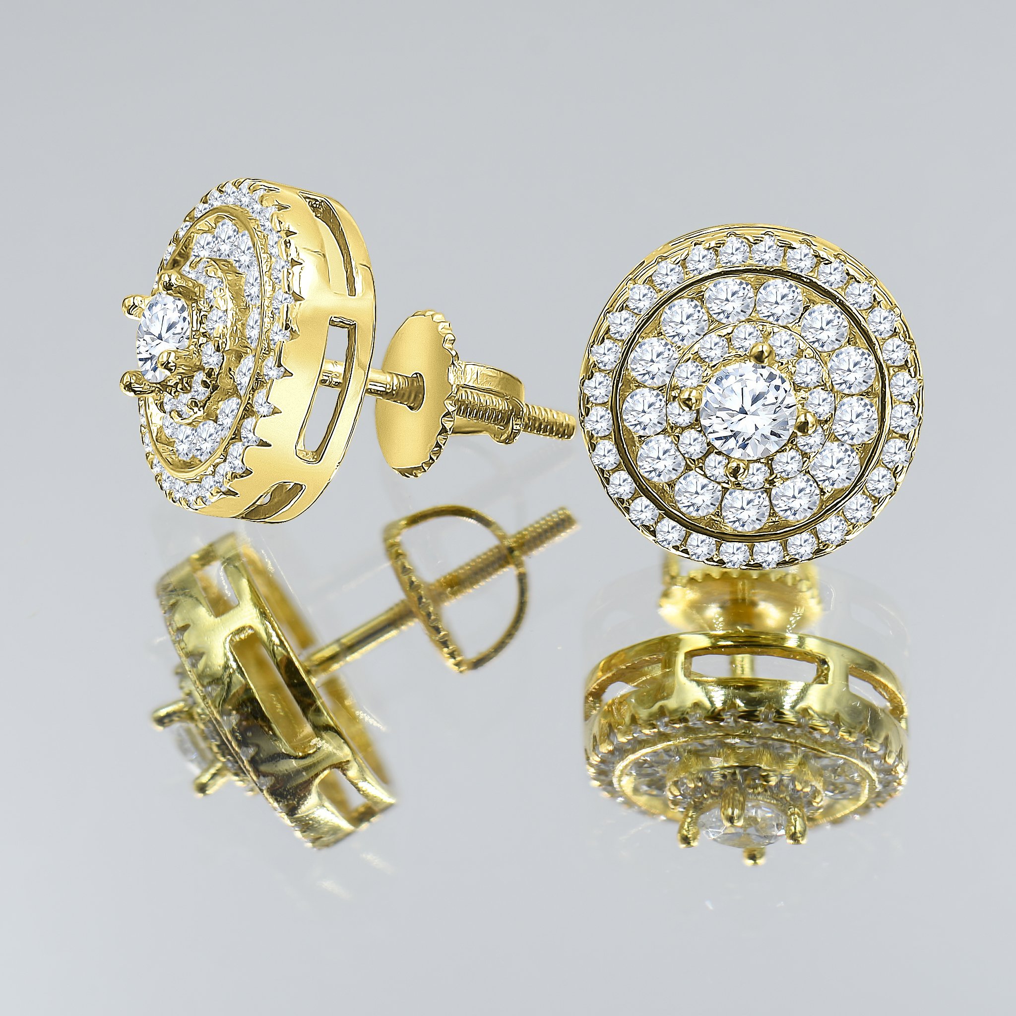 DAINTY Screw Back Earrings featuring 925 Sterling Silver and sparkling Cubic Zircon stones, elegantly designed for any occasion.