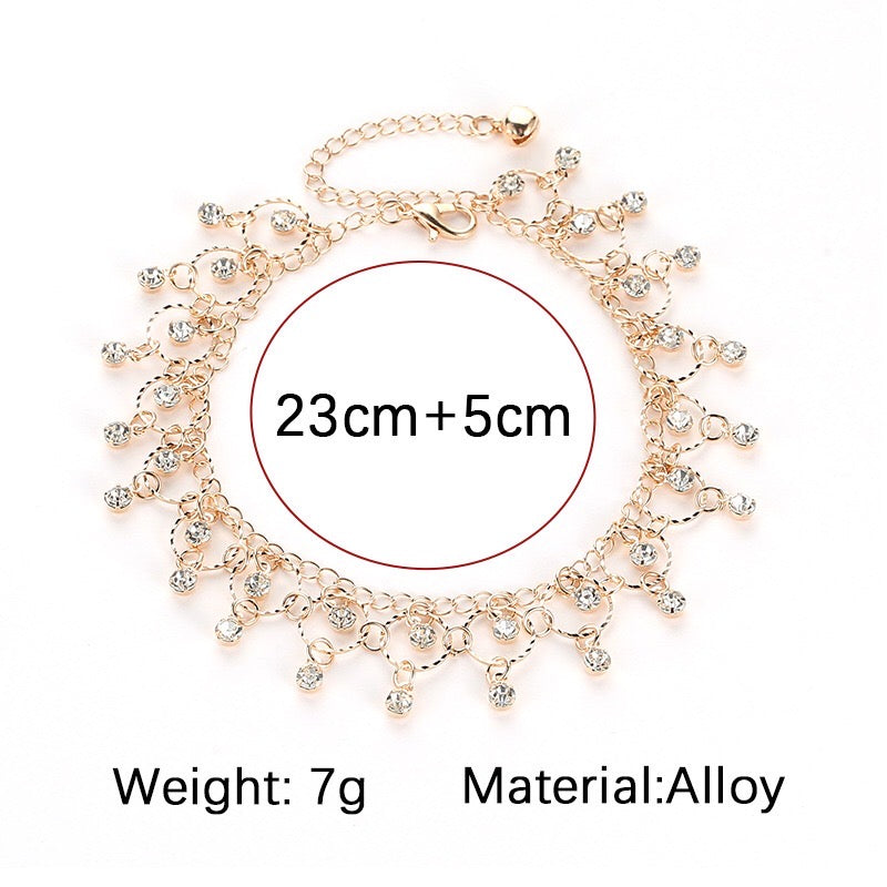 Dancing on the Sand anklets featuring alloy and rhinestone, perfect for beachwear and casual outfits.
